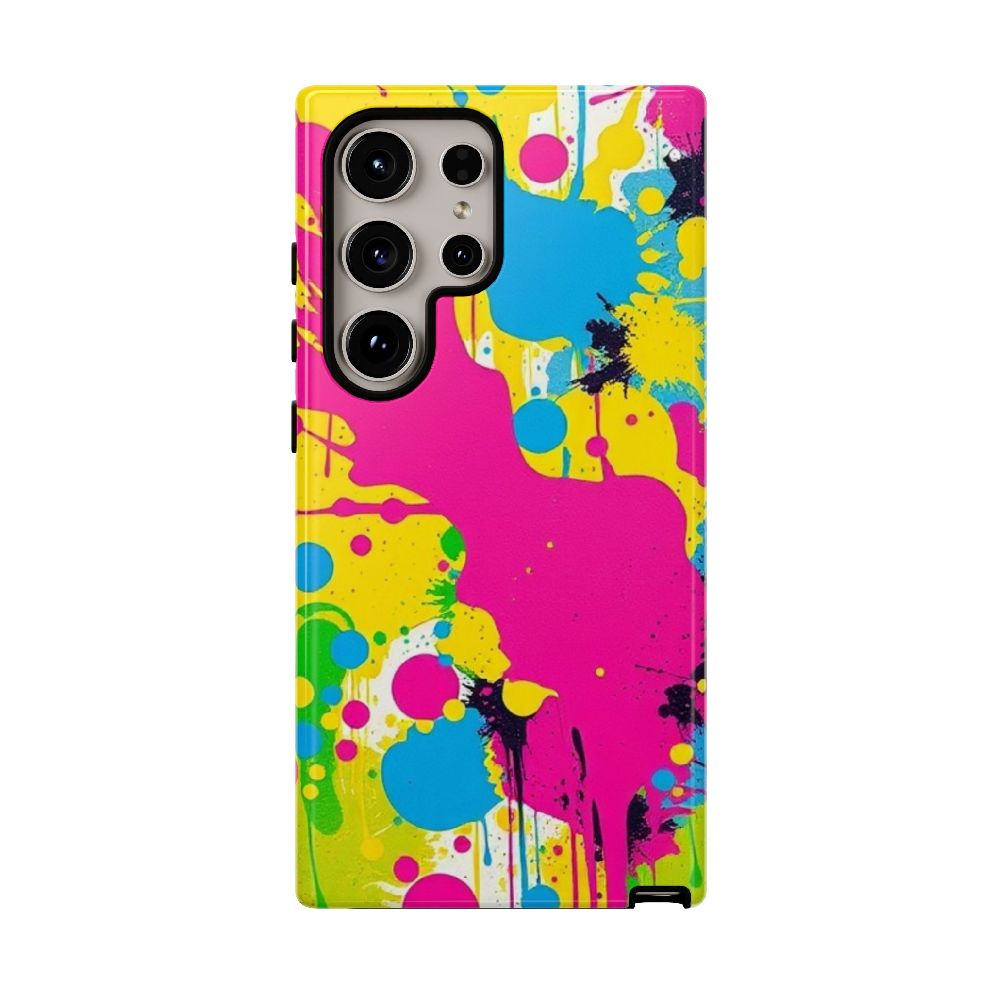 Android OR iPhone Compatible Cases - Crazy Retro Color Splash Design - Unique Tough Cases