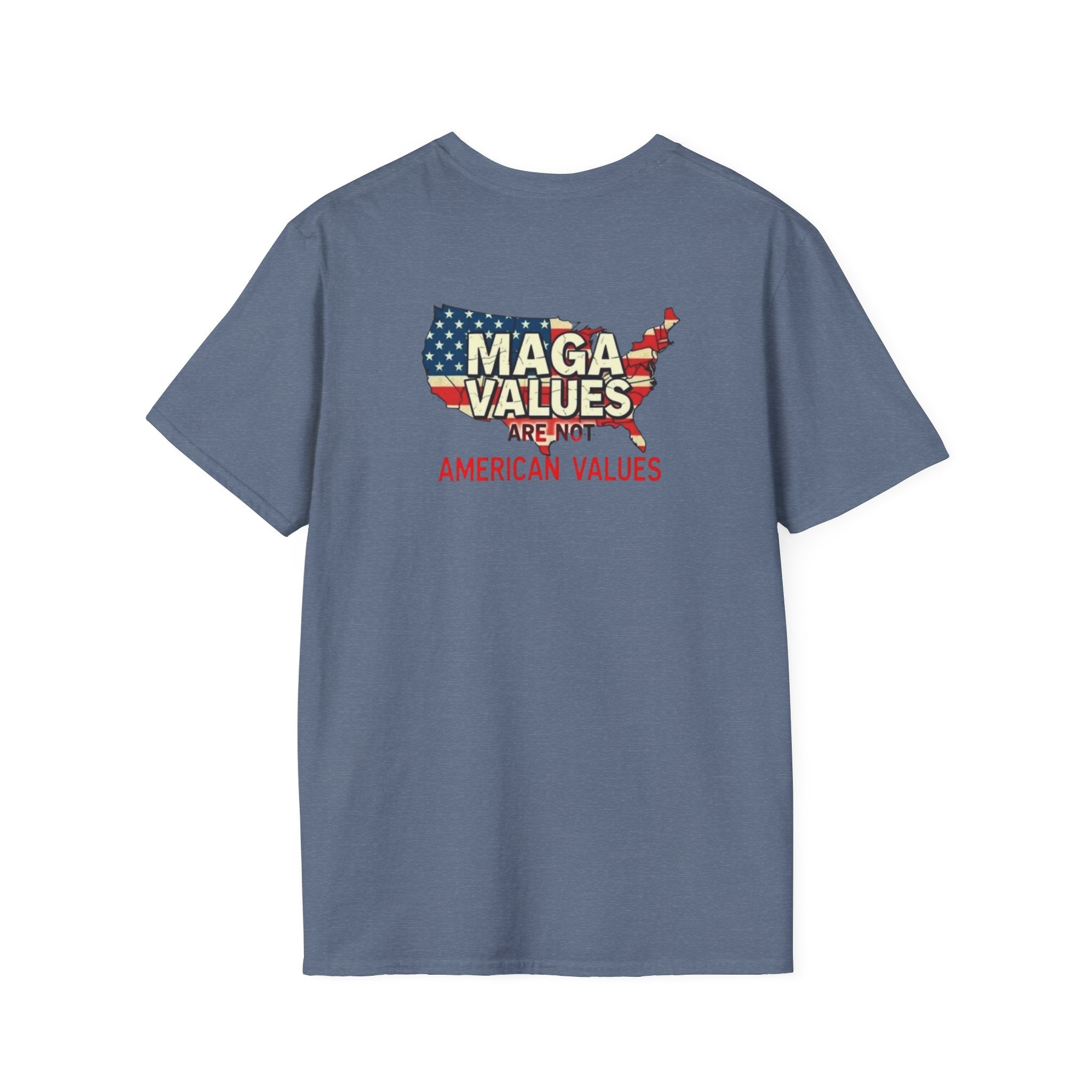 Unisex Softstyle T-Shirt - 'Patriots Don't Vote for Traitors' with USA Flag Design