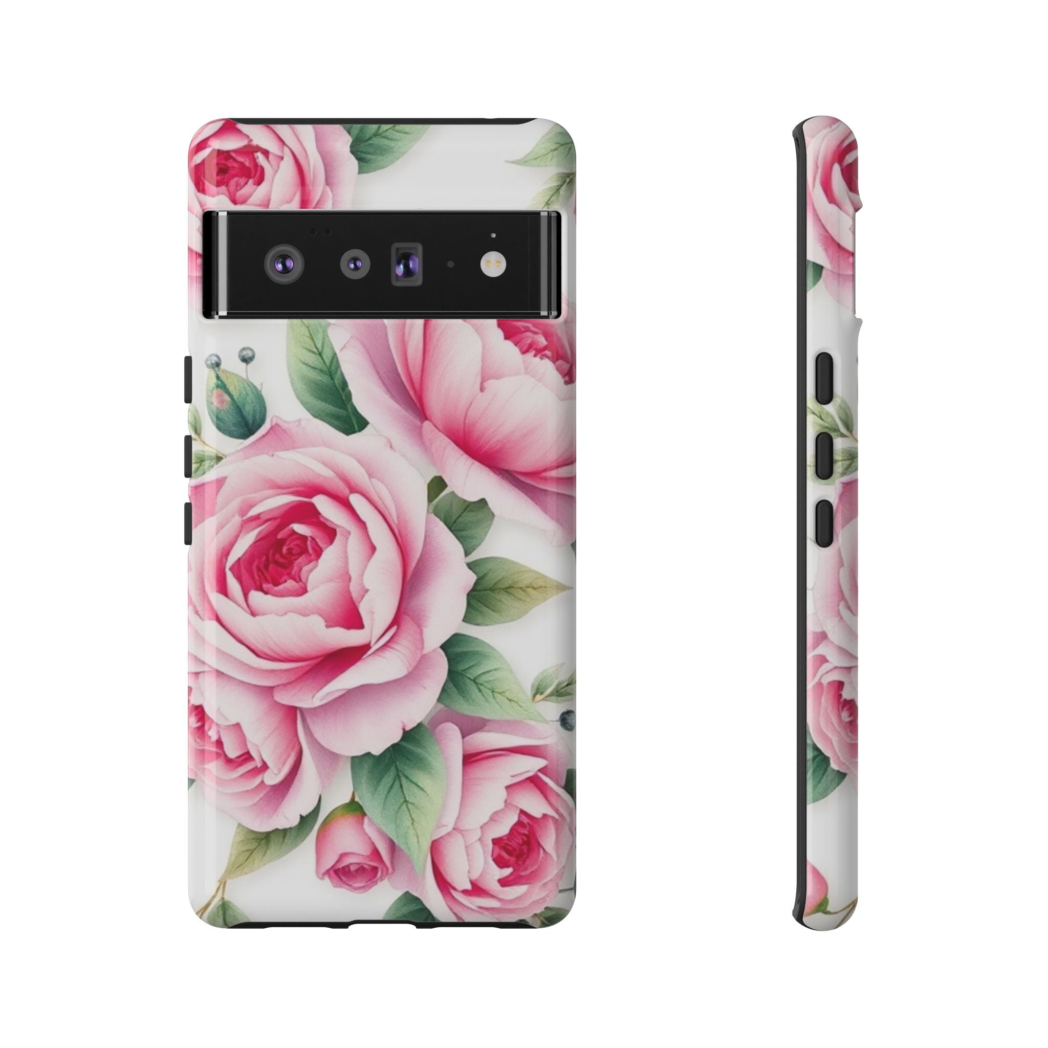 Android OR iPhone Compatible Cases - Pink Flower Design - Unique Tough Cases