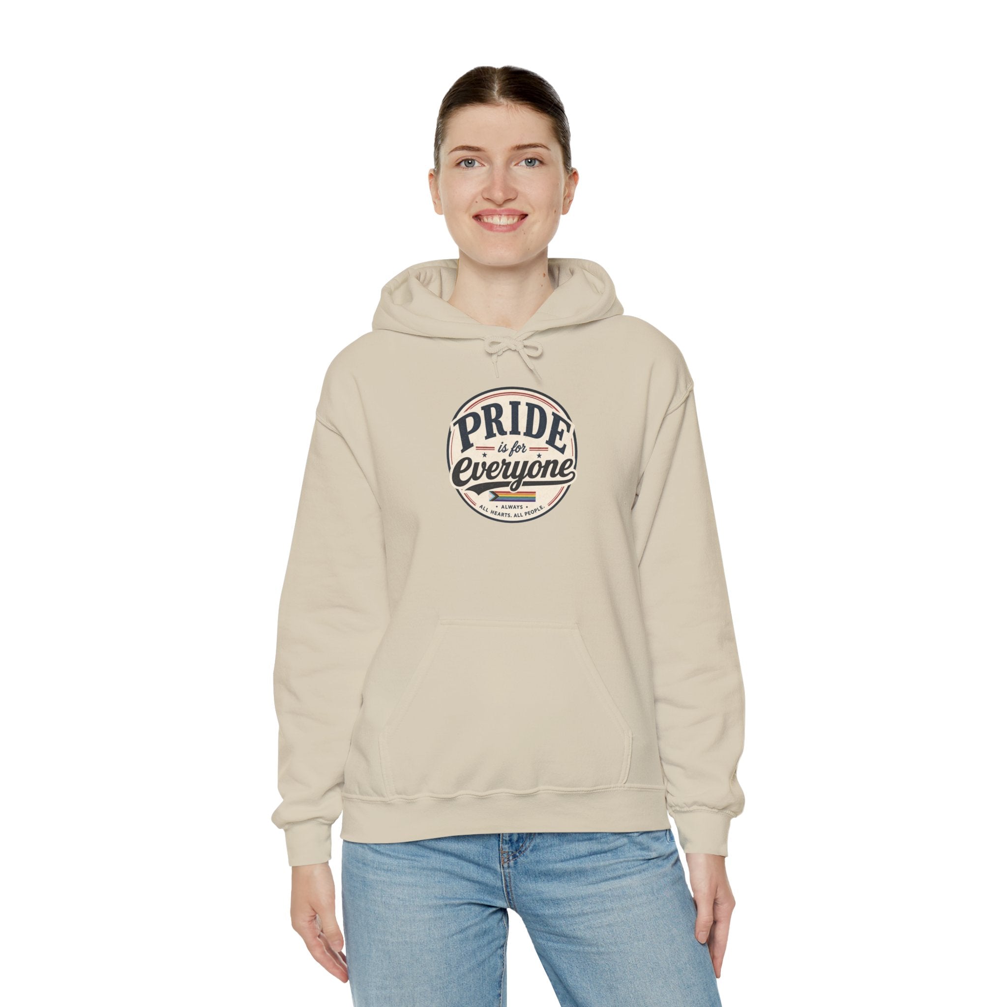 Pride Is For Everyone Pullover Hoodie — Vintage Graphic Inclusivity Sweatshirt