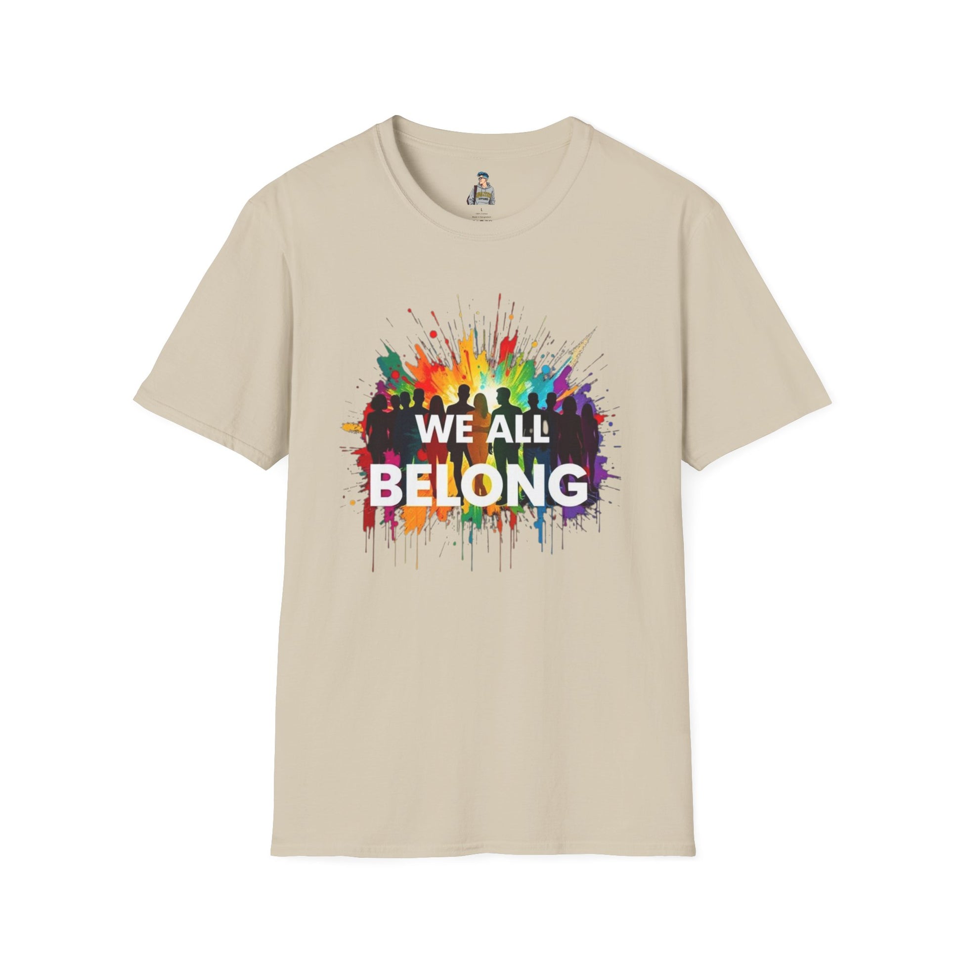 We All Belong Unisex Softstyle T-Shirt - Colorful Pride Tee
