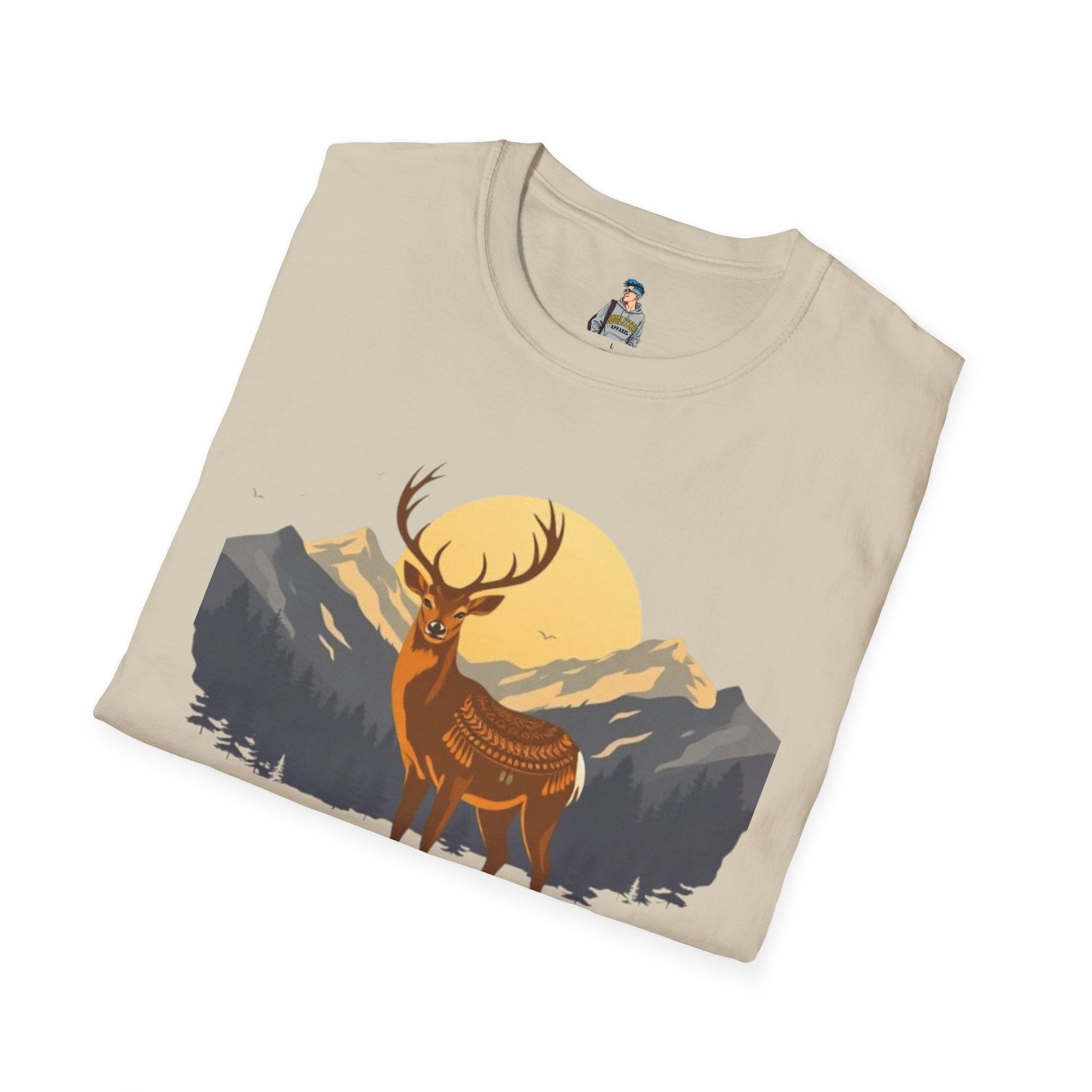 Mountain Sunset Deer Unisex Softstyle T-Shirt