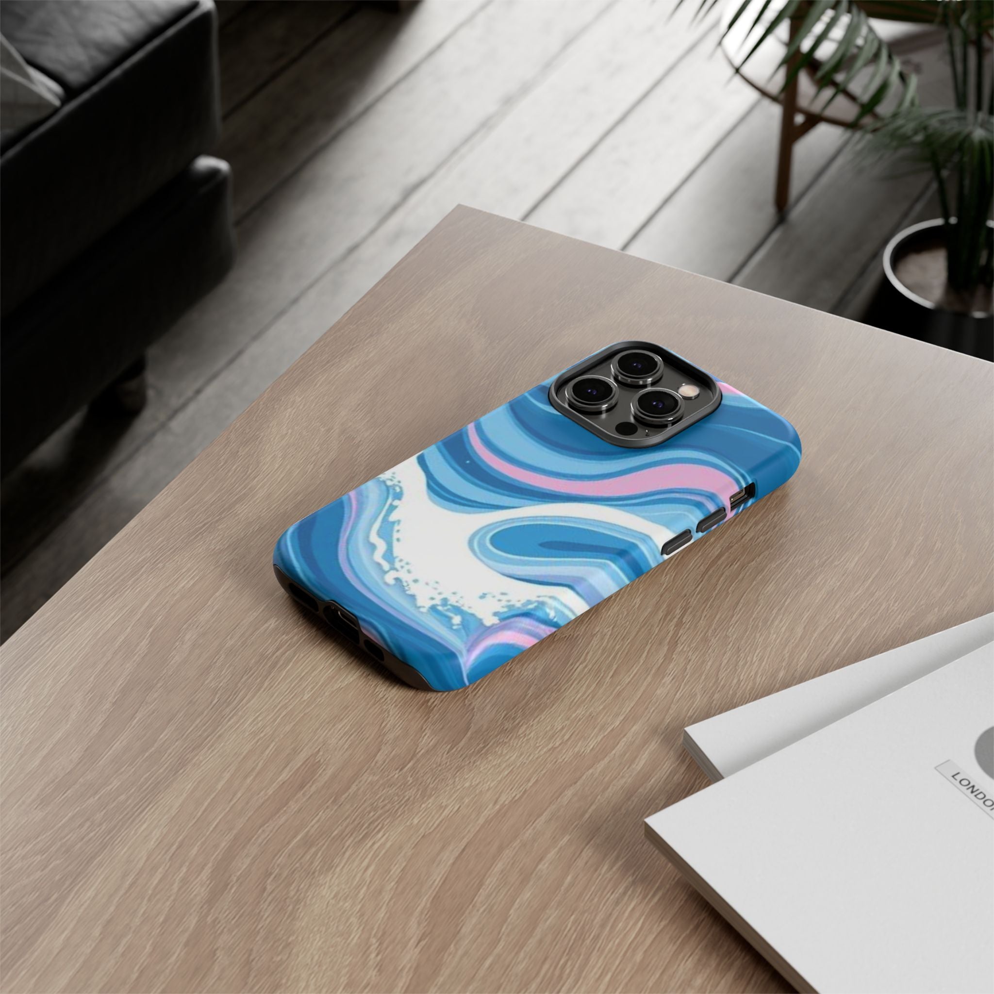 Blue & Pink Swirl Tough Case for iPhone