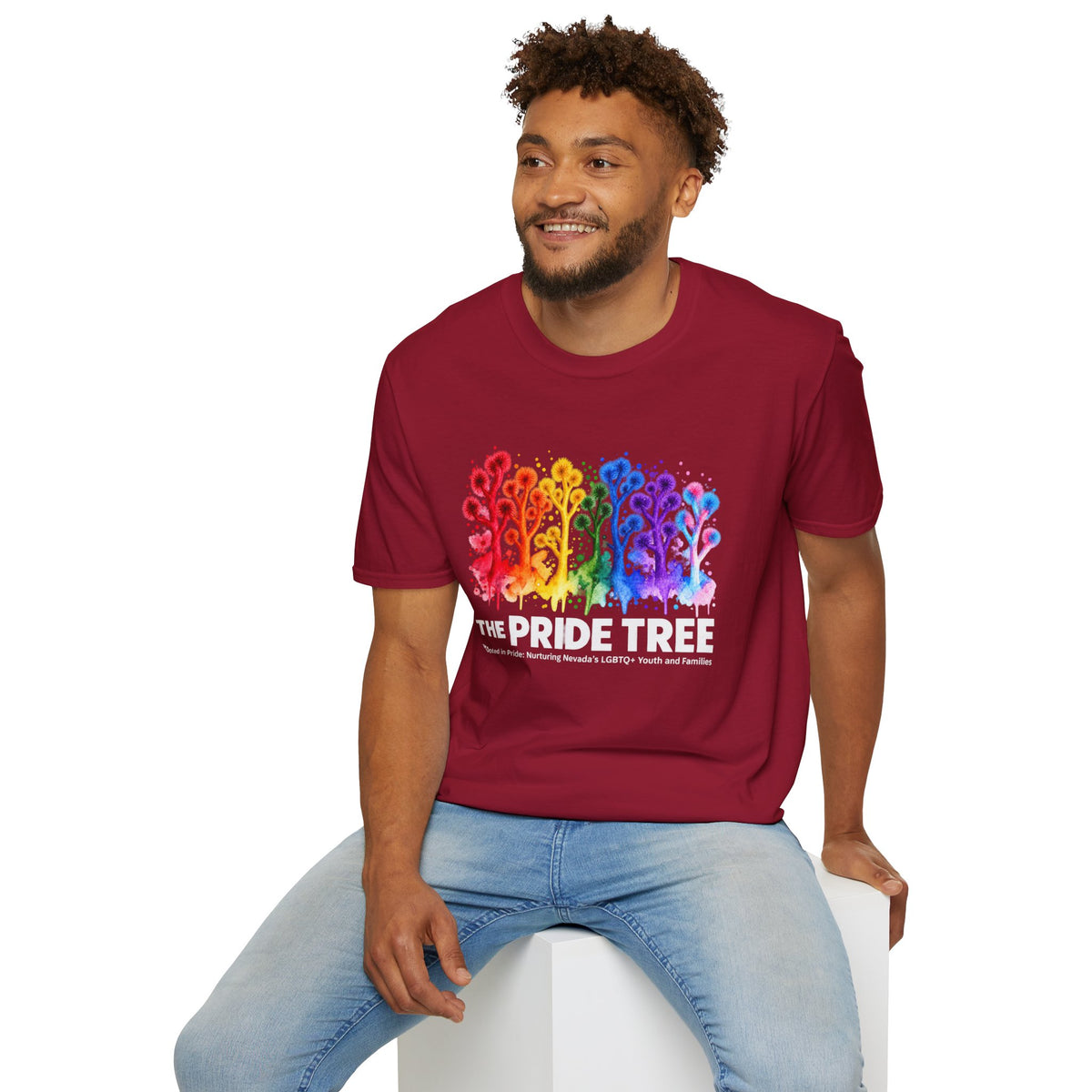 Pride Tree Las Vegas White Text T-shirt
