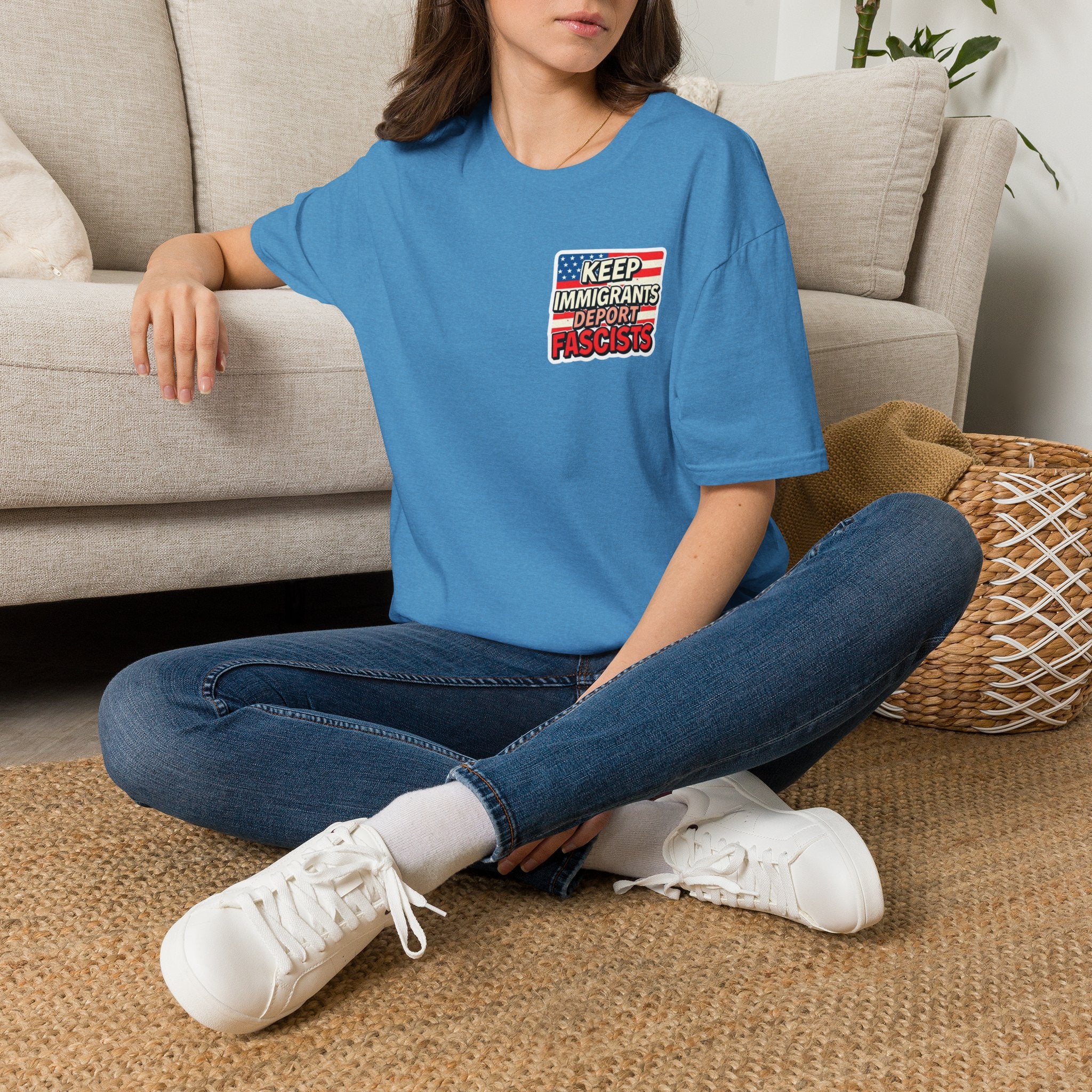 Keep Immigrants Deport Fascists Unisex Softstyle T-Shirt