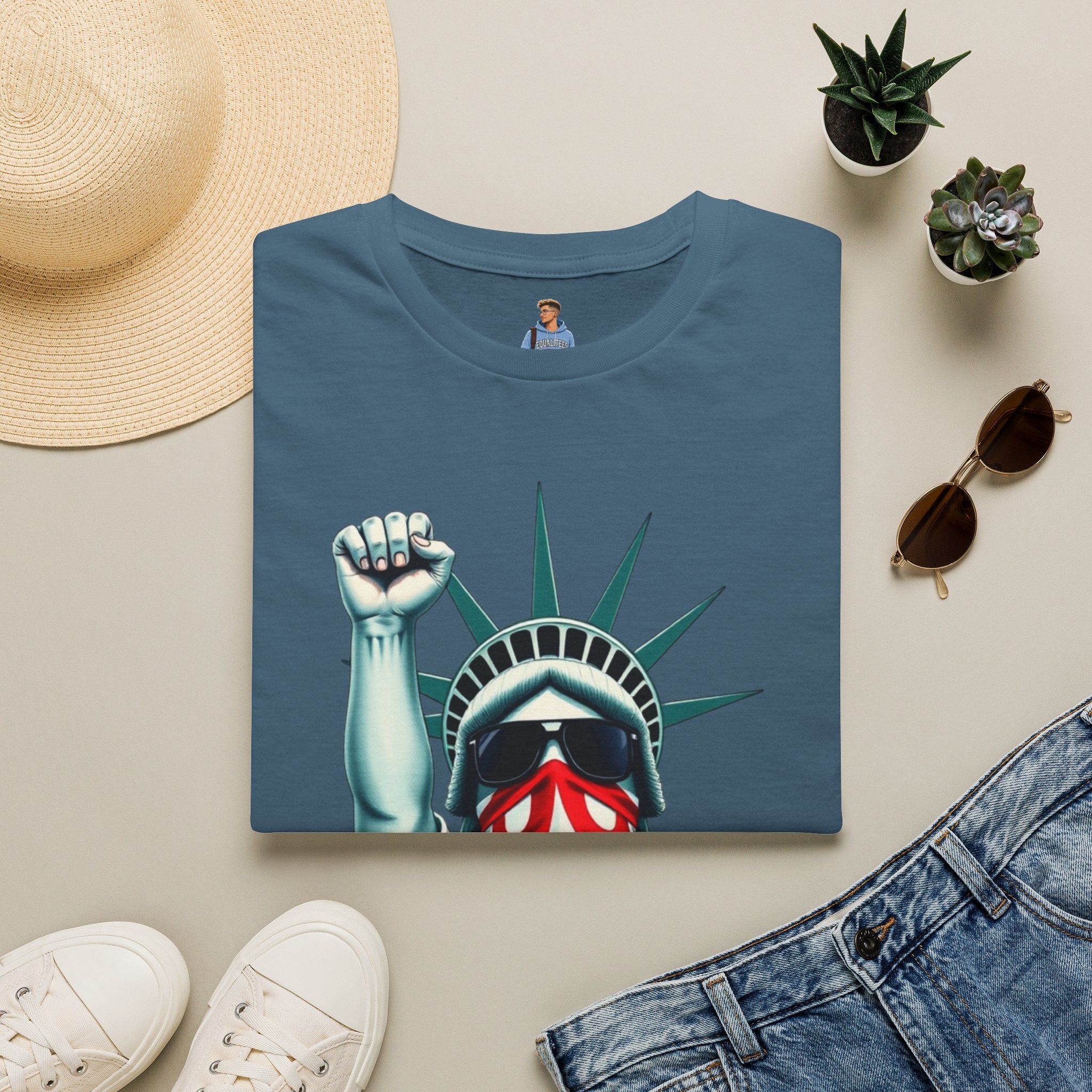 Resist - Patriotic Statue of Liberty T-Shirt - Unisex Softstyle Tee