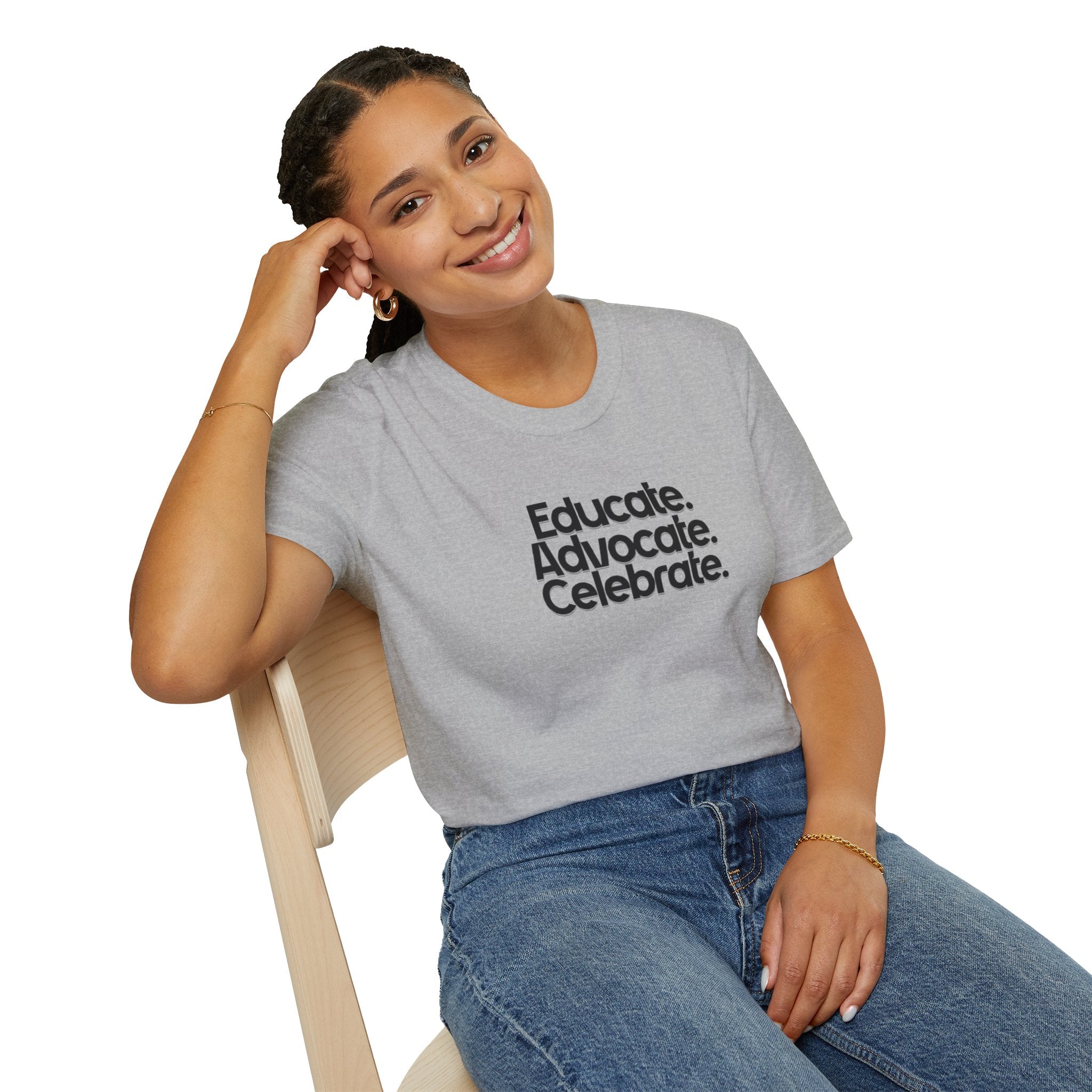 Teacher Advocate T-Shirt - Subtle Pride Educate Advocate Celebrate Design - EqualiTees.Me