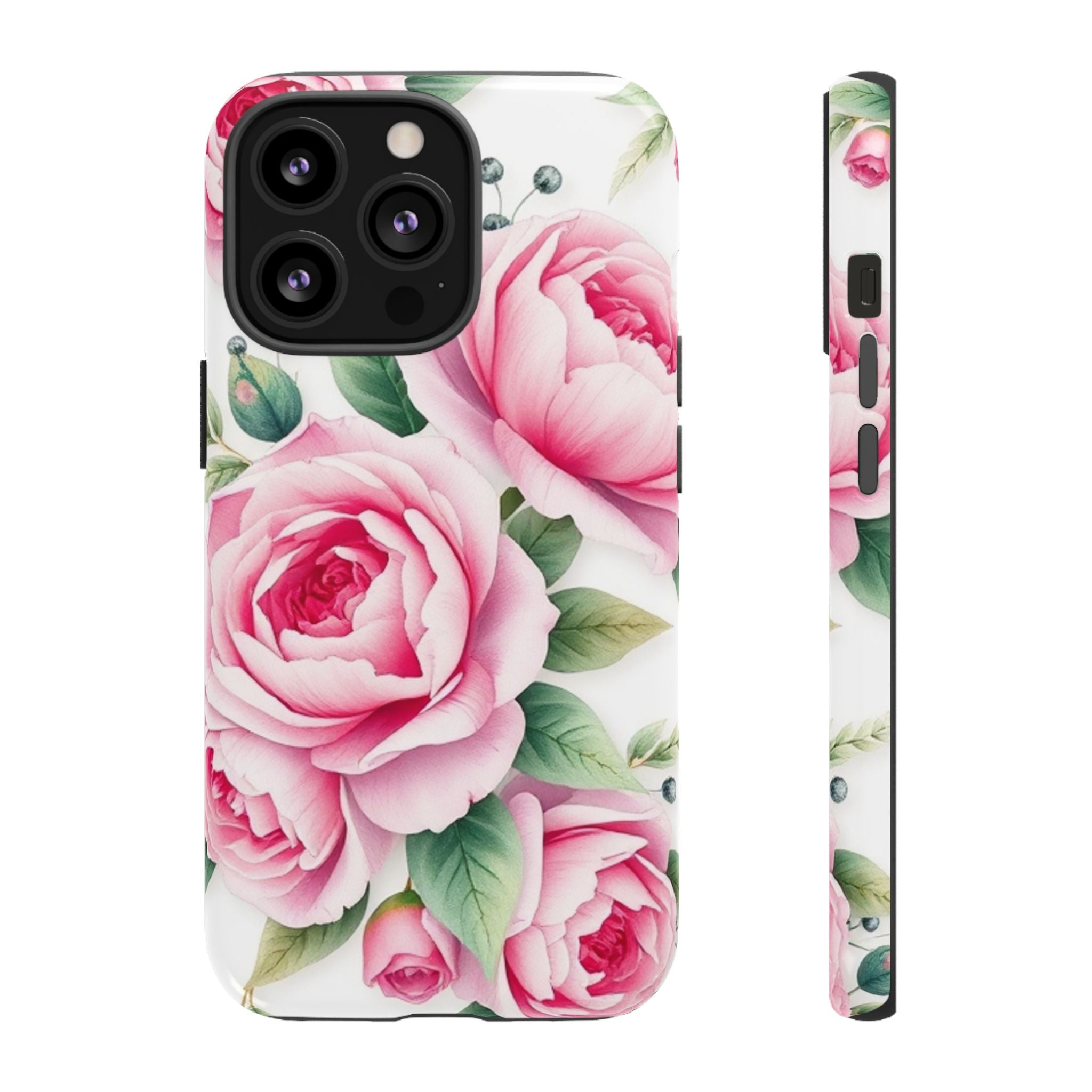 Android OR iPhone Compatible Cases - Pink Flower Design - Unique Tough Cases