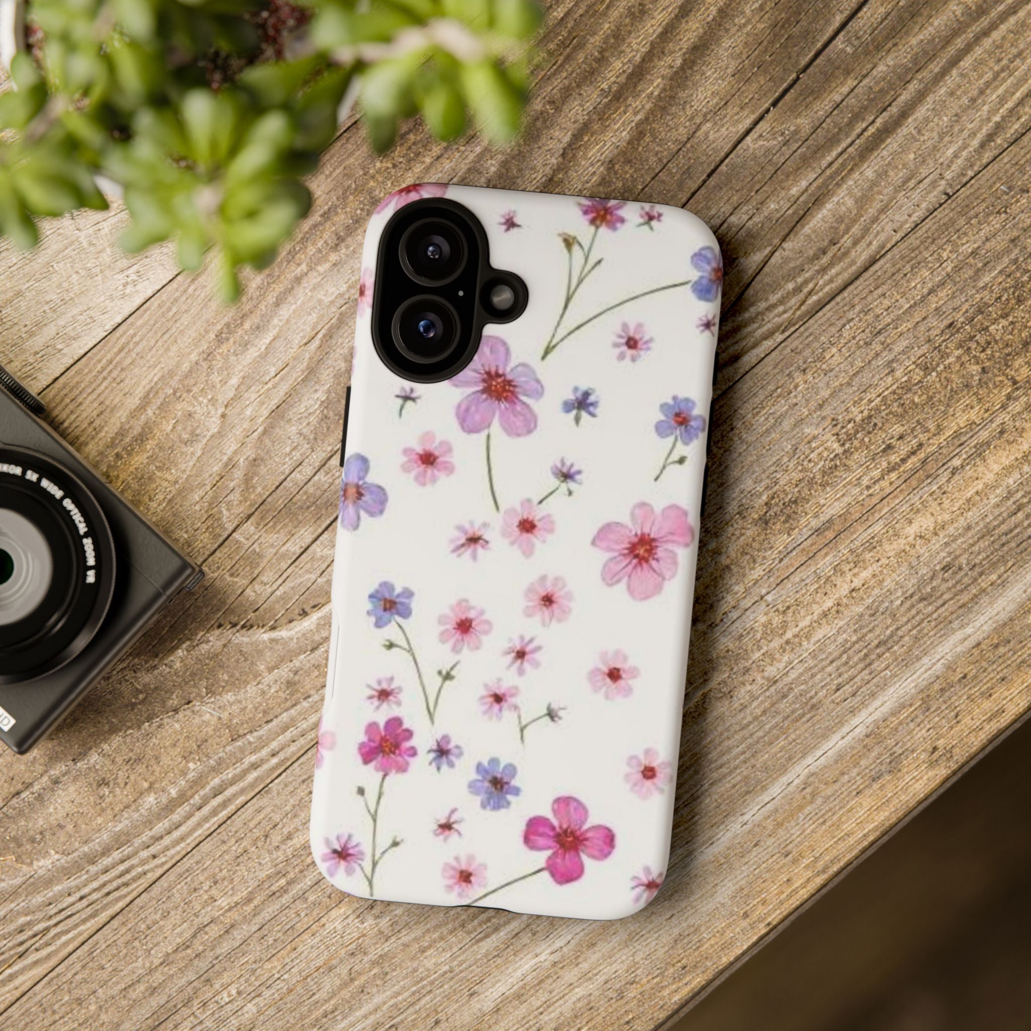 Floral Pink Wildflower Tough Phone Case for iPhone