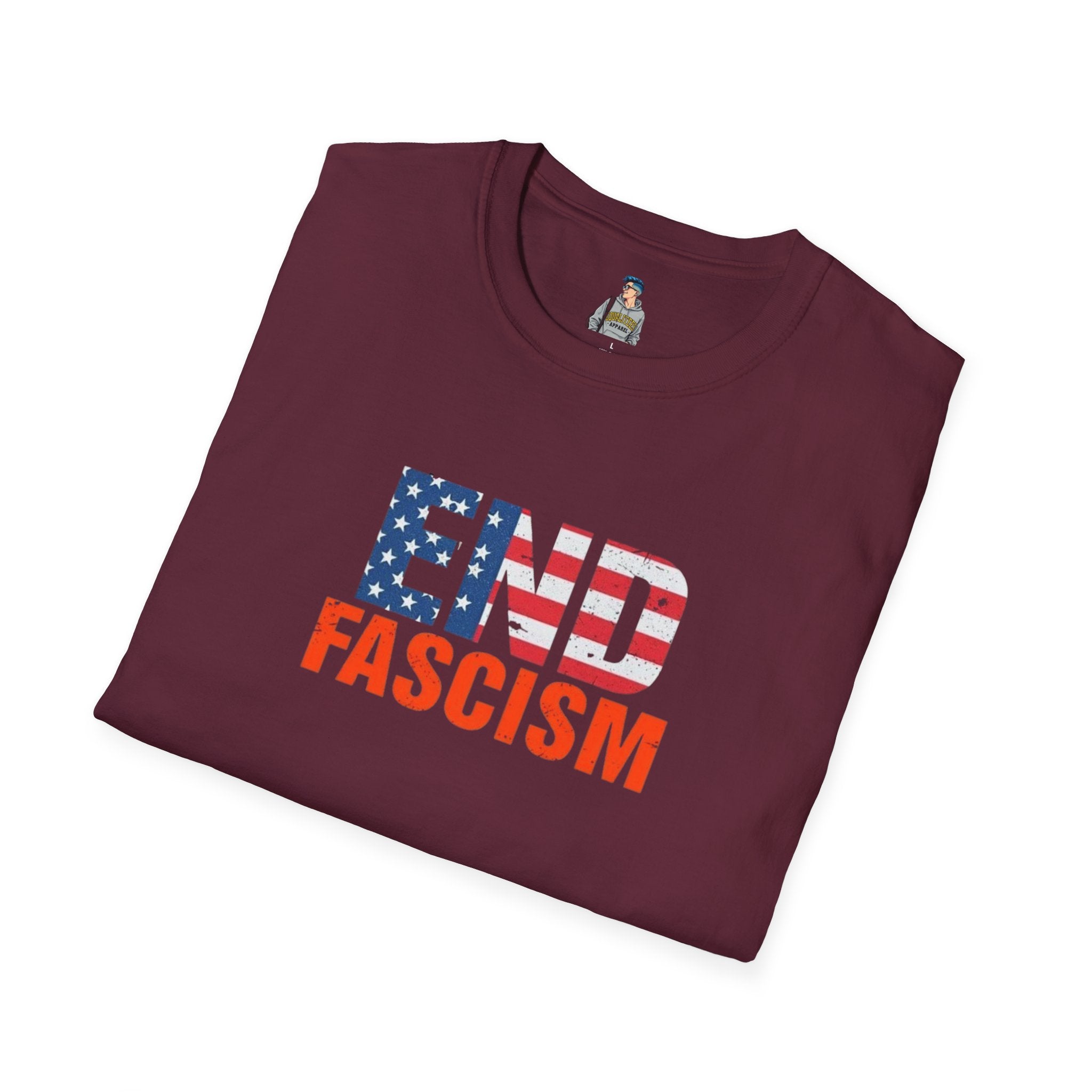 End Fascism Unisex Softstyle T-Shirt | Bold Patriotic Statement Tee