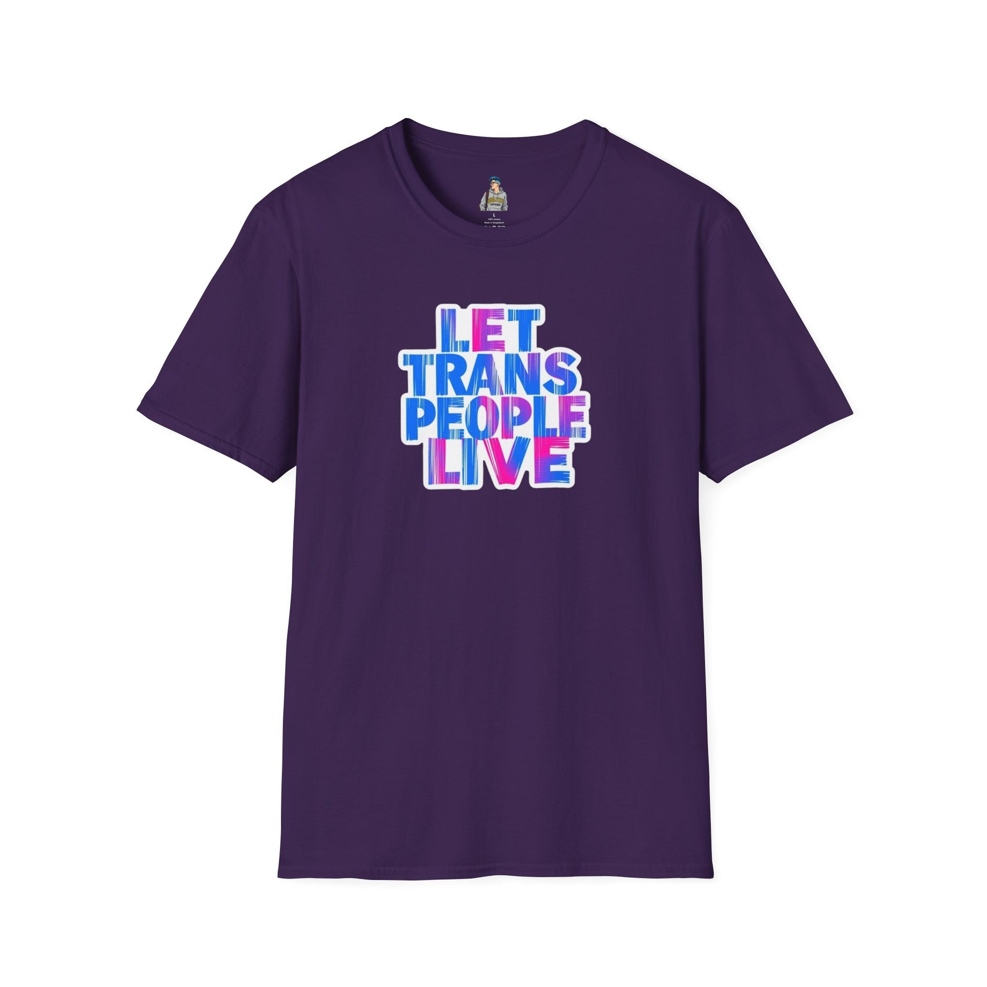 Let Trans People Live Unisex Softstyle T-Shirt - Supportive Statement Tee for LGBTQ+ Pride