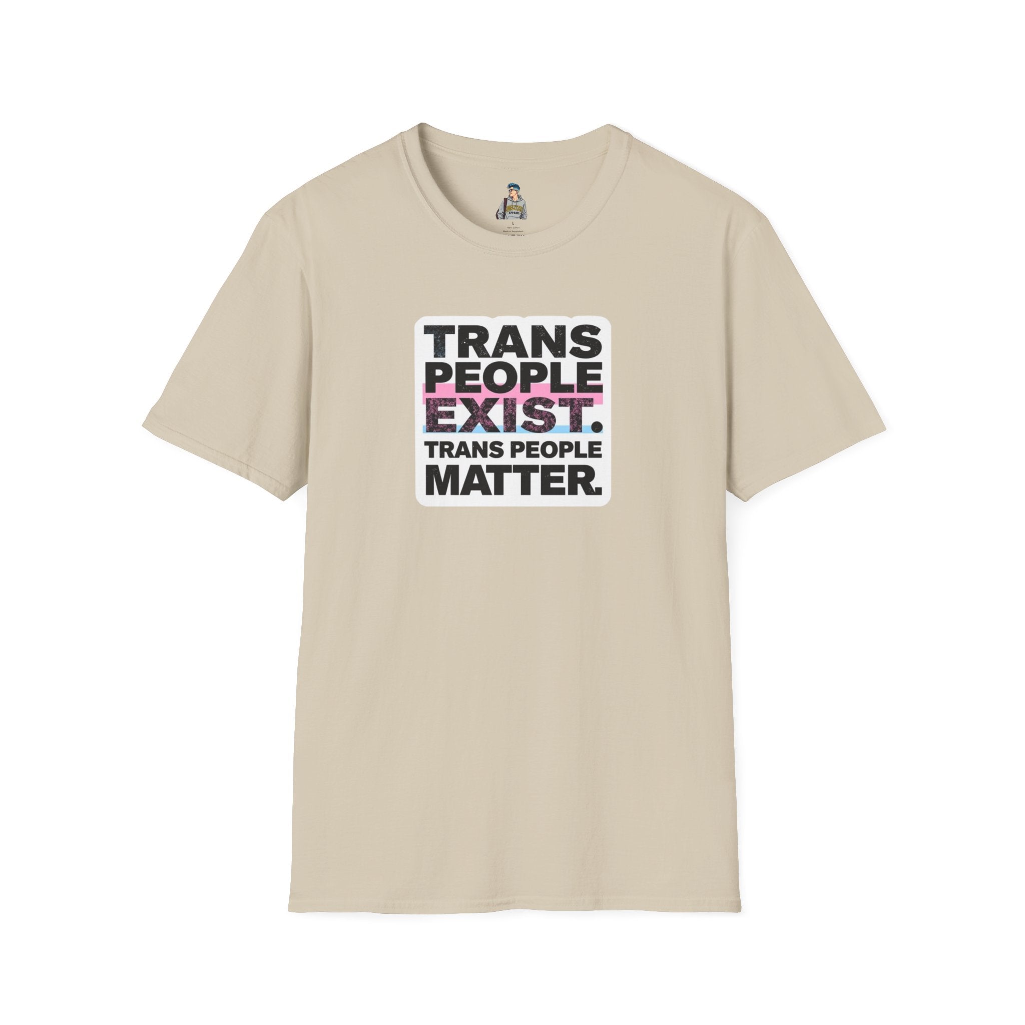 Unisex Softstyle T-Shirt - 'Trans People Exist. Trans People Matter.' Equality Apparel