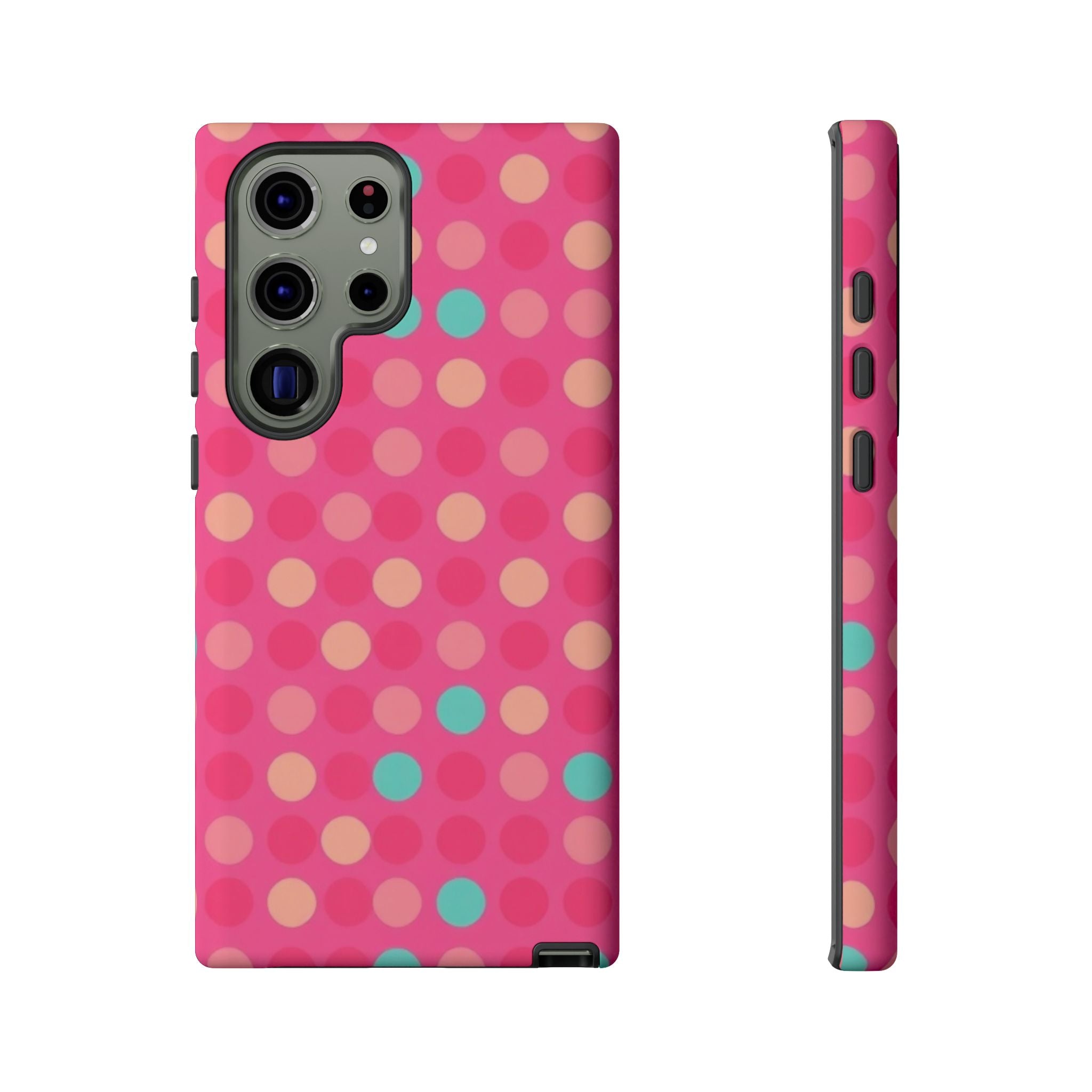 Android OR iPhone Protective Cases - Retro Polka Dots Pattern Tough Case
