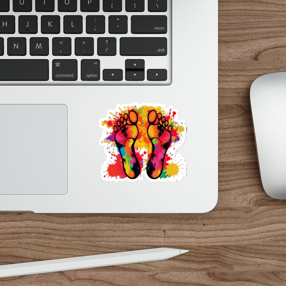 Die-Cut Stickers - Rainbow Feet Splattered Paint