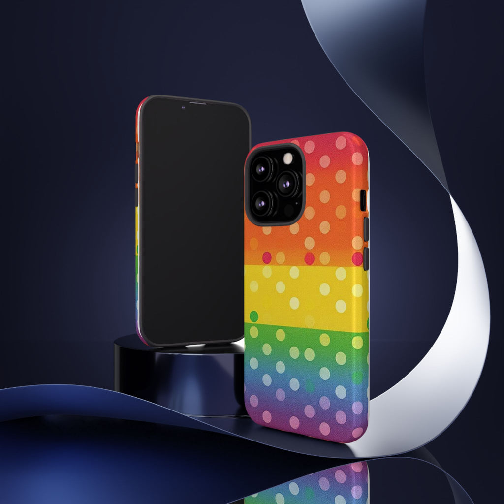 Rainbow Polka Dot Tough Phone Case for iPhone