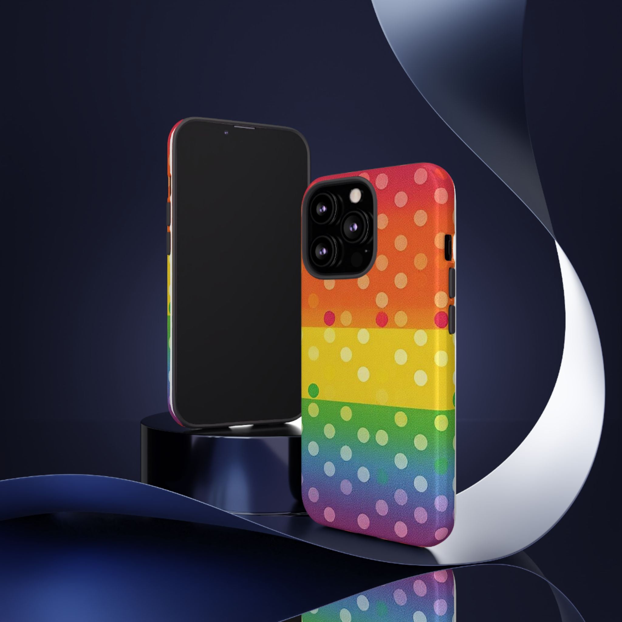 Rainbow Polka Dot Tough Phone Case for iPhone