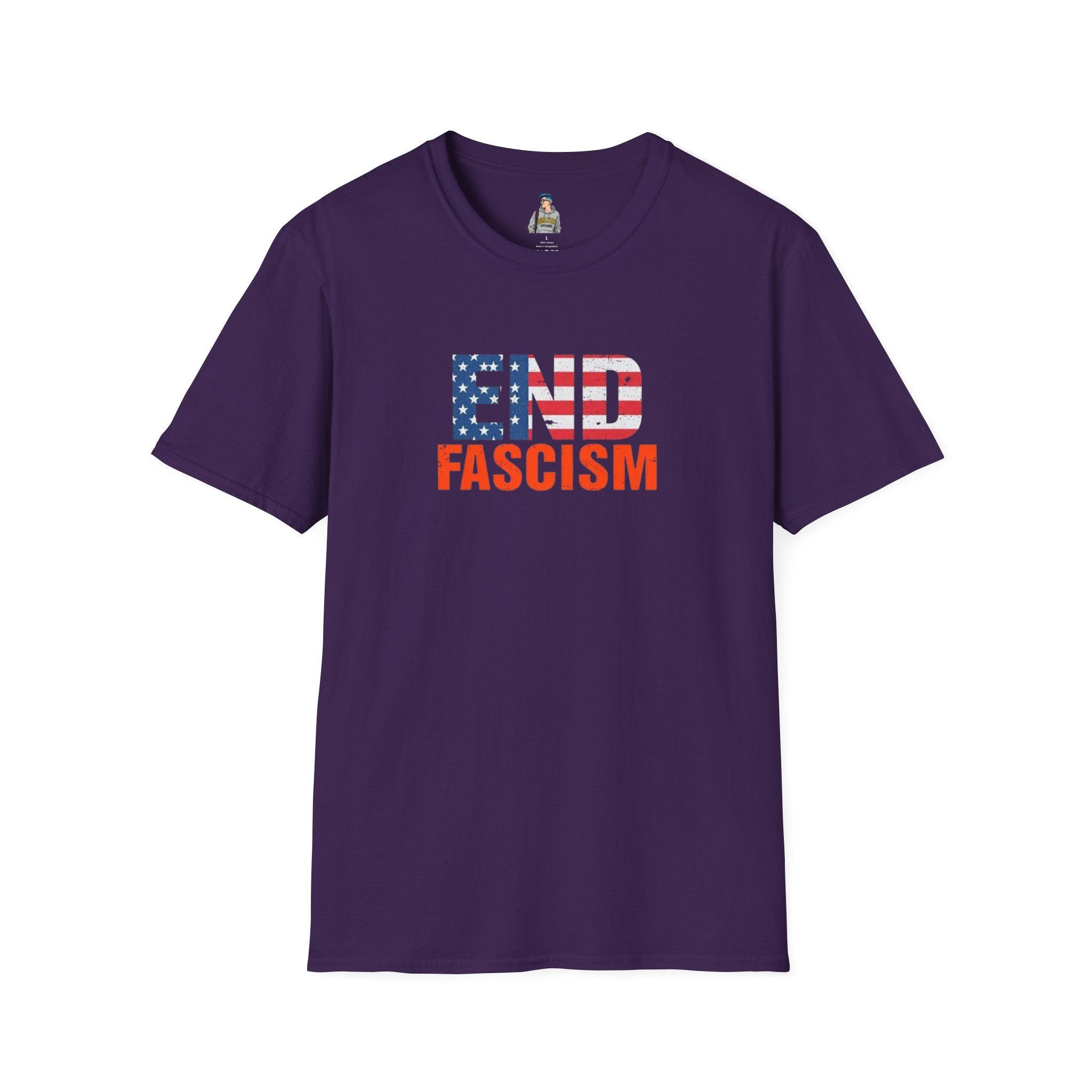 End Fascism Unisex Softstyle T-Shirt | Bold Patriotic Statement Tee