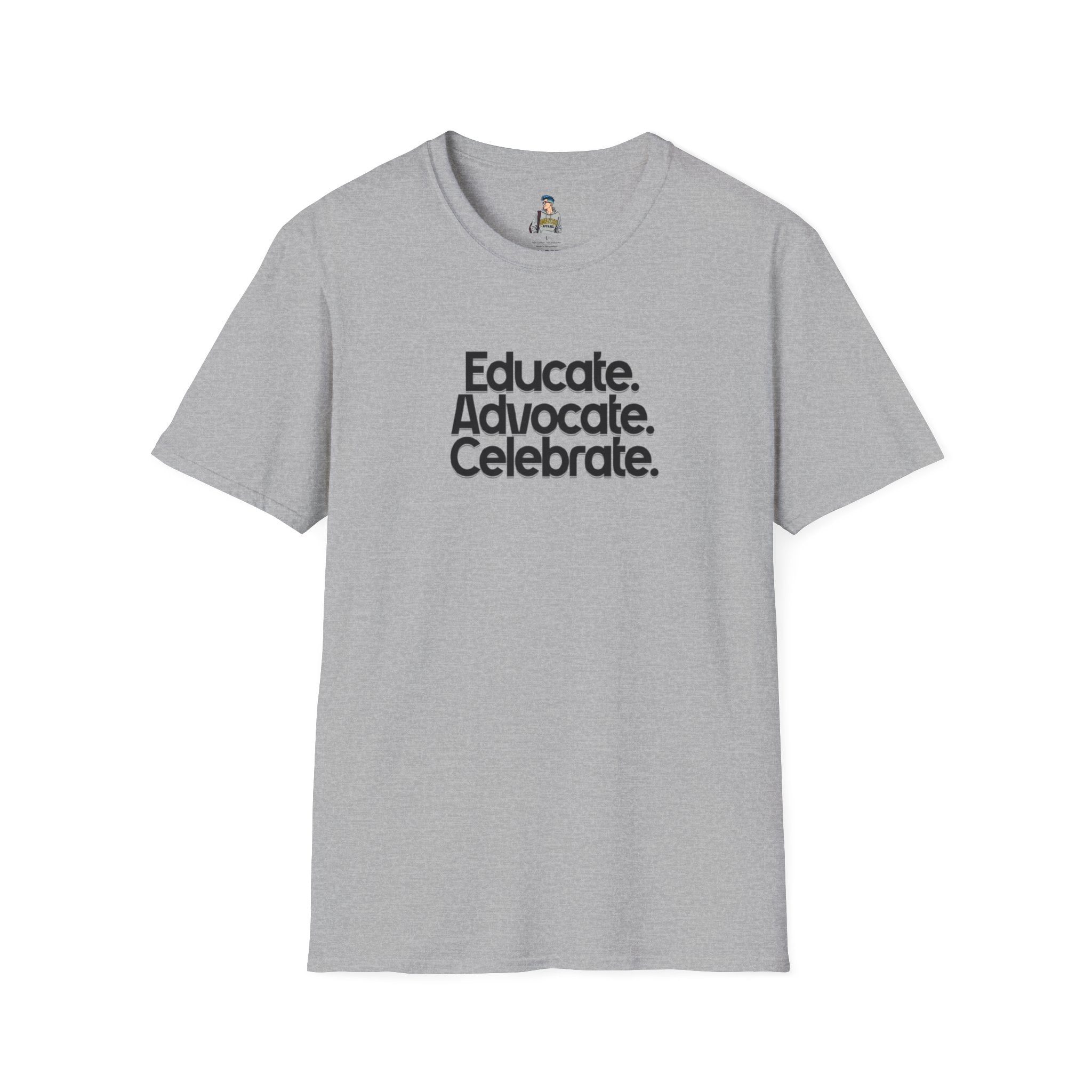 Teacher Advocate T-Shirt - Subtle Pride Educate Advocate Celebrate Design - EqualiTees.Me