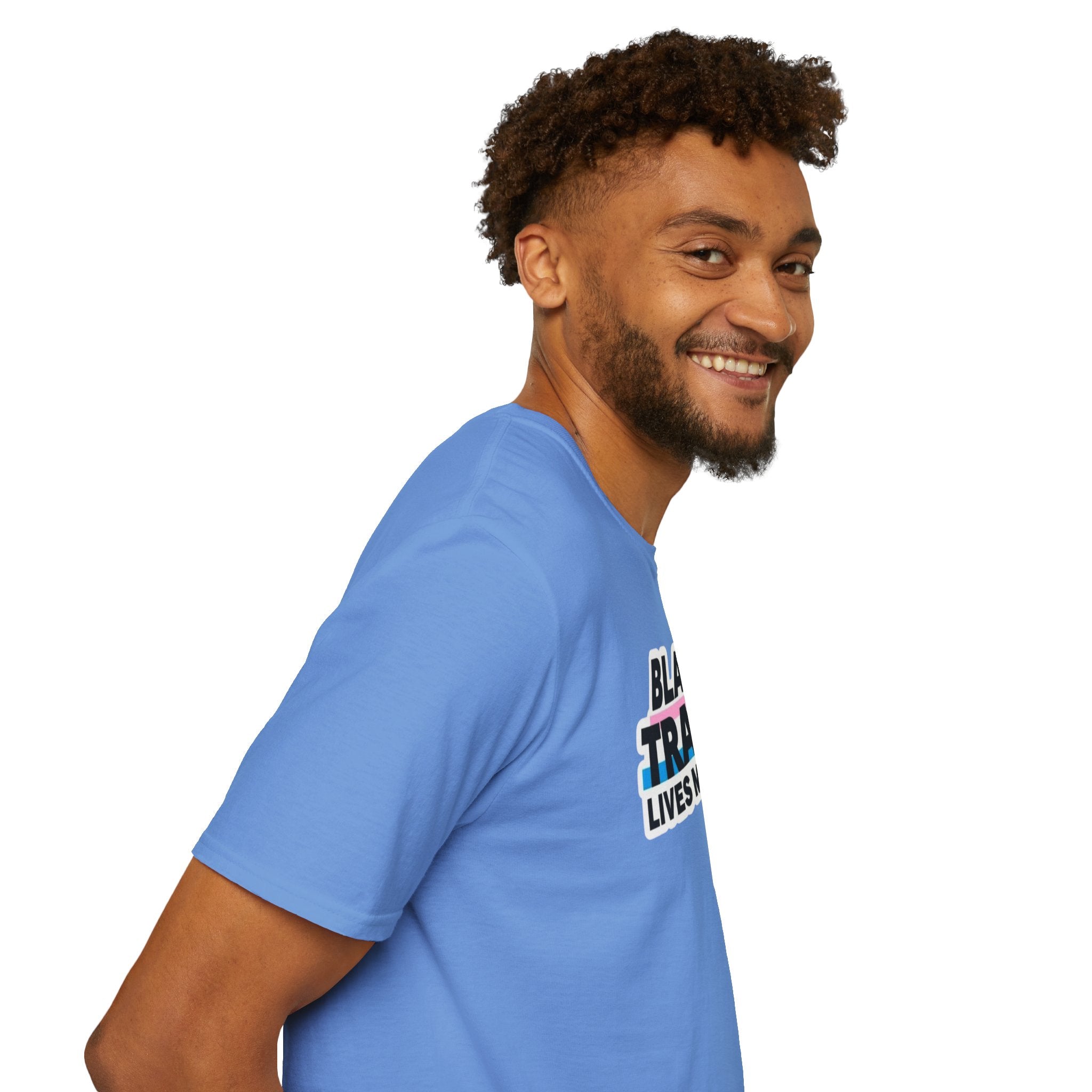 Unisex Softstyle T-Shirt - Black Trans Lives Matter Statement Tee