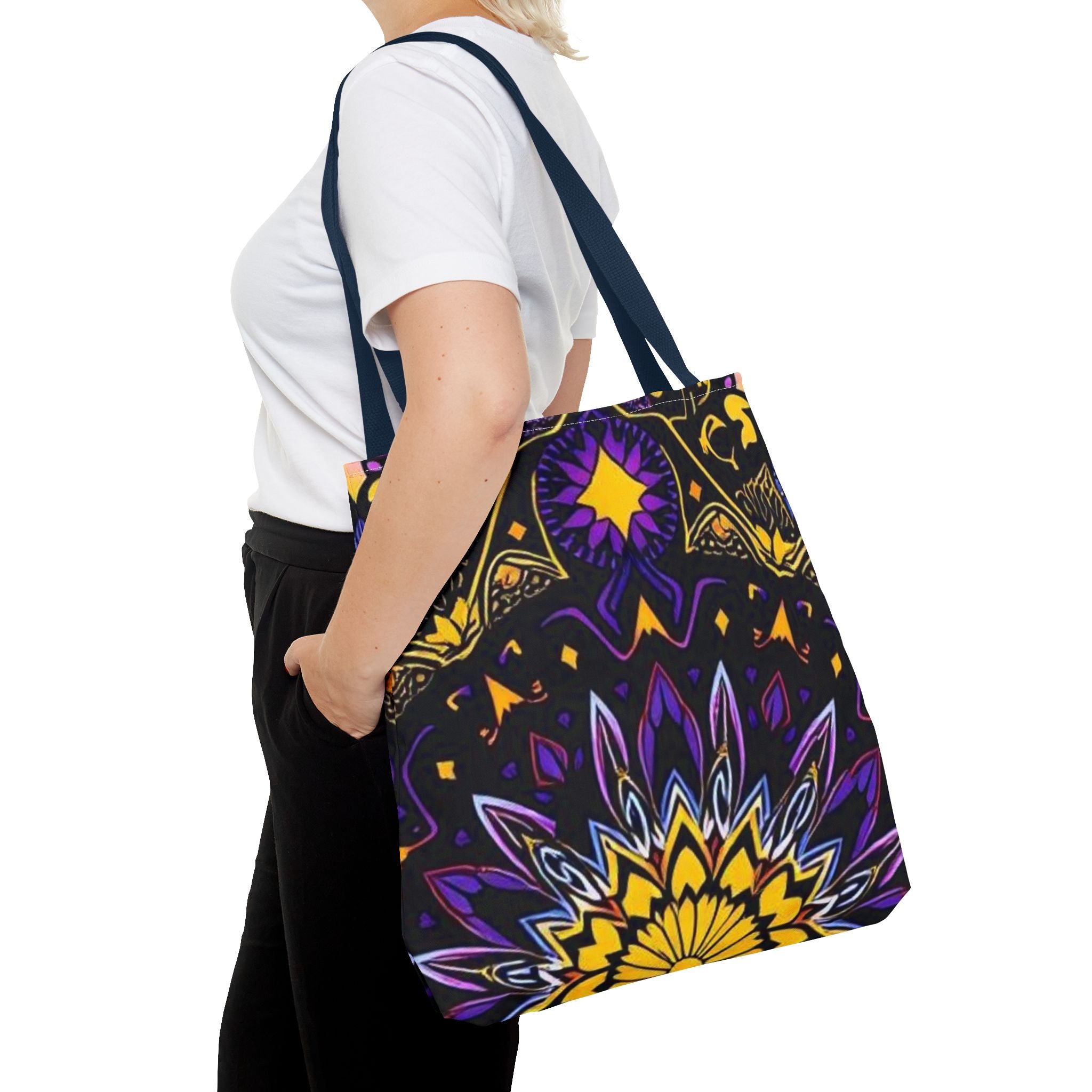 Purple & Yellow Design Tote Bag