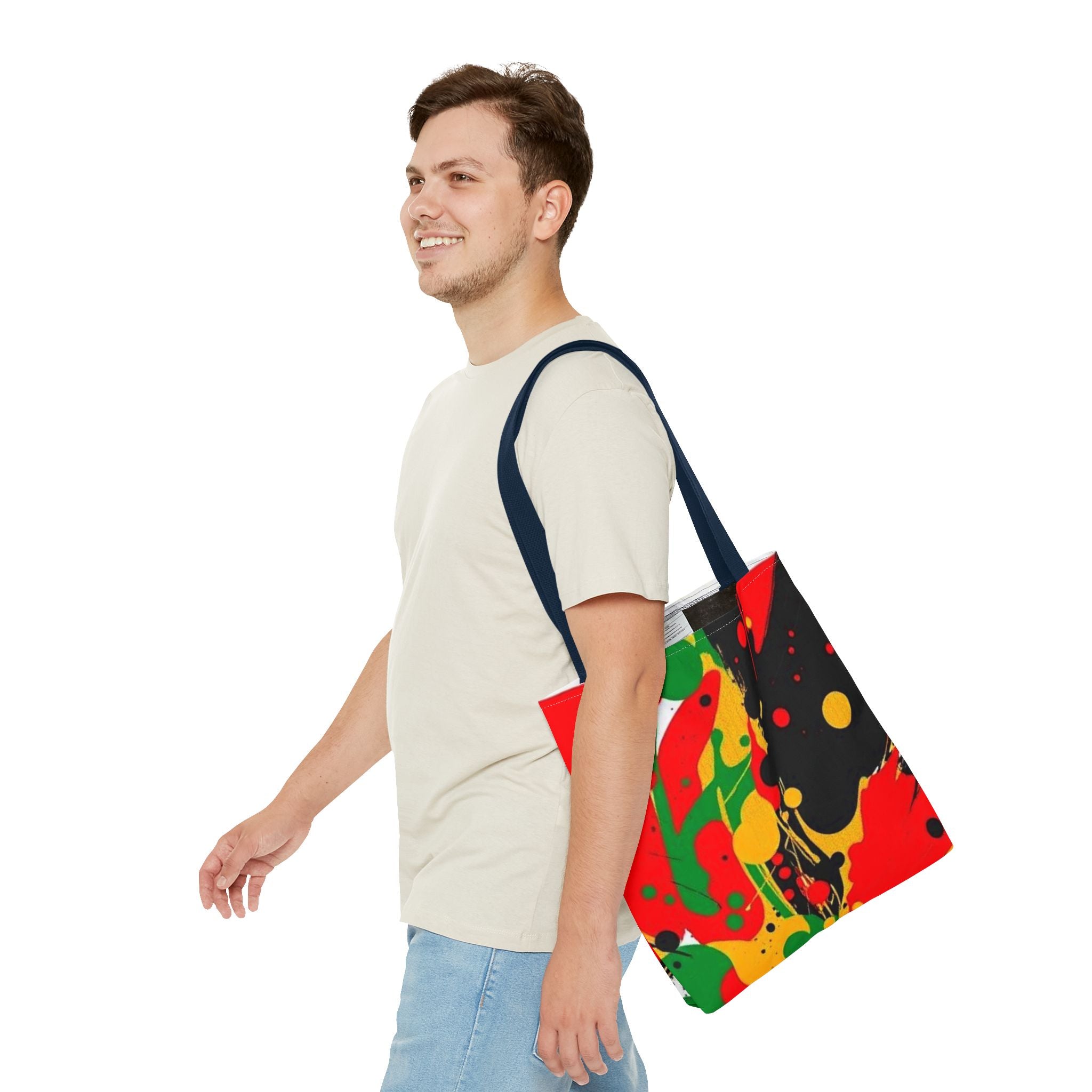 Green, Red Yellow Paint Splatter Tote Bag