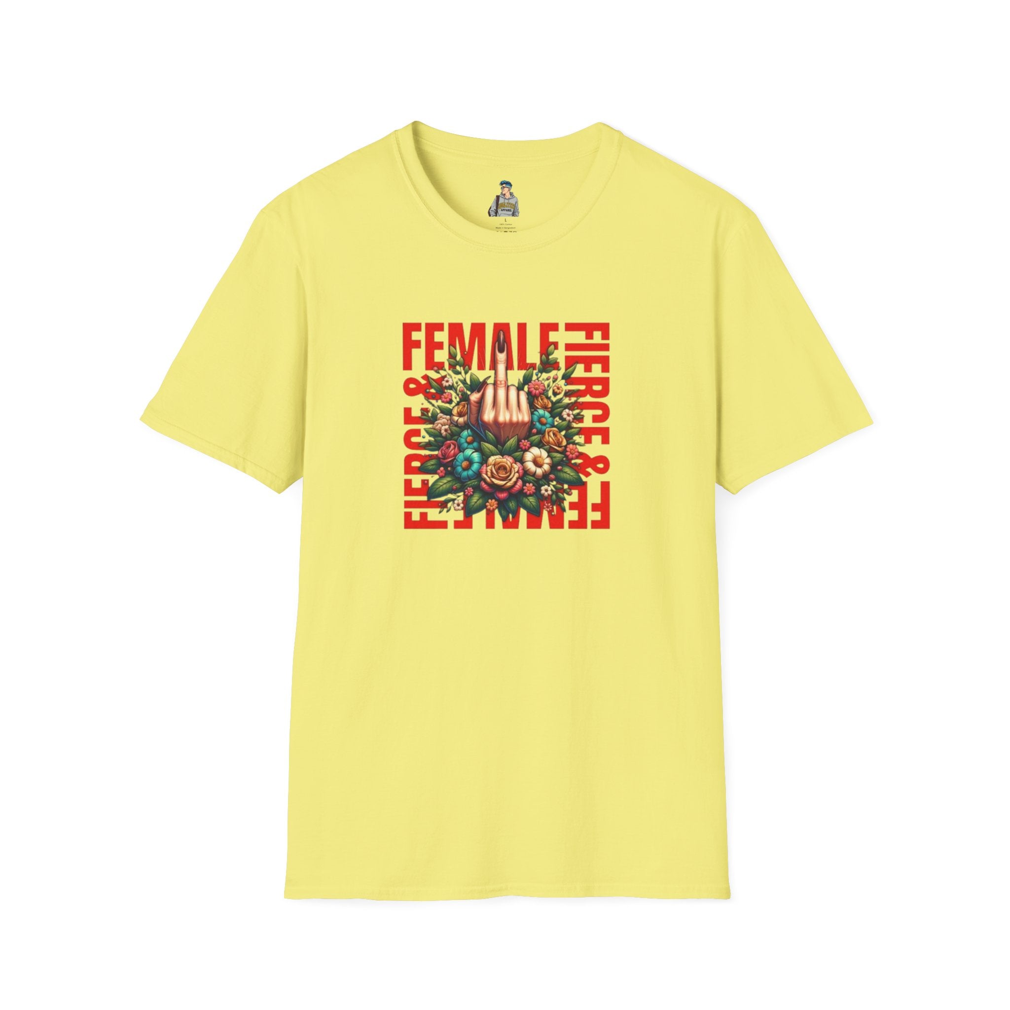 Fierce Female Unisex T-Shirt - Softstyle Floral Graphic Tee