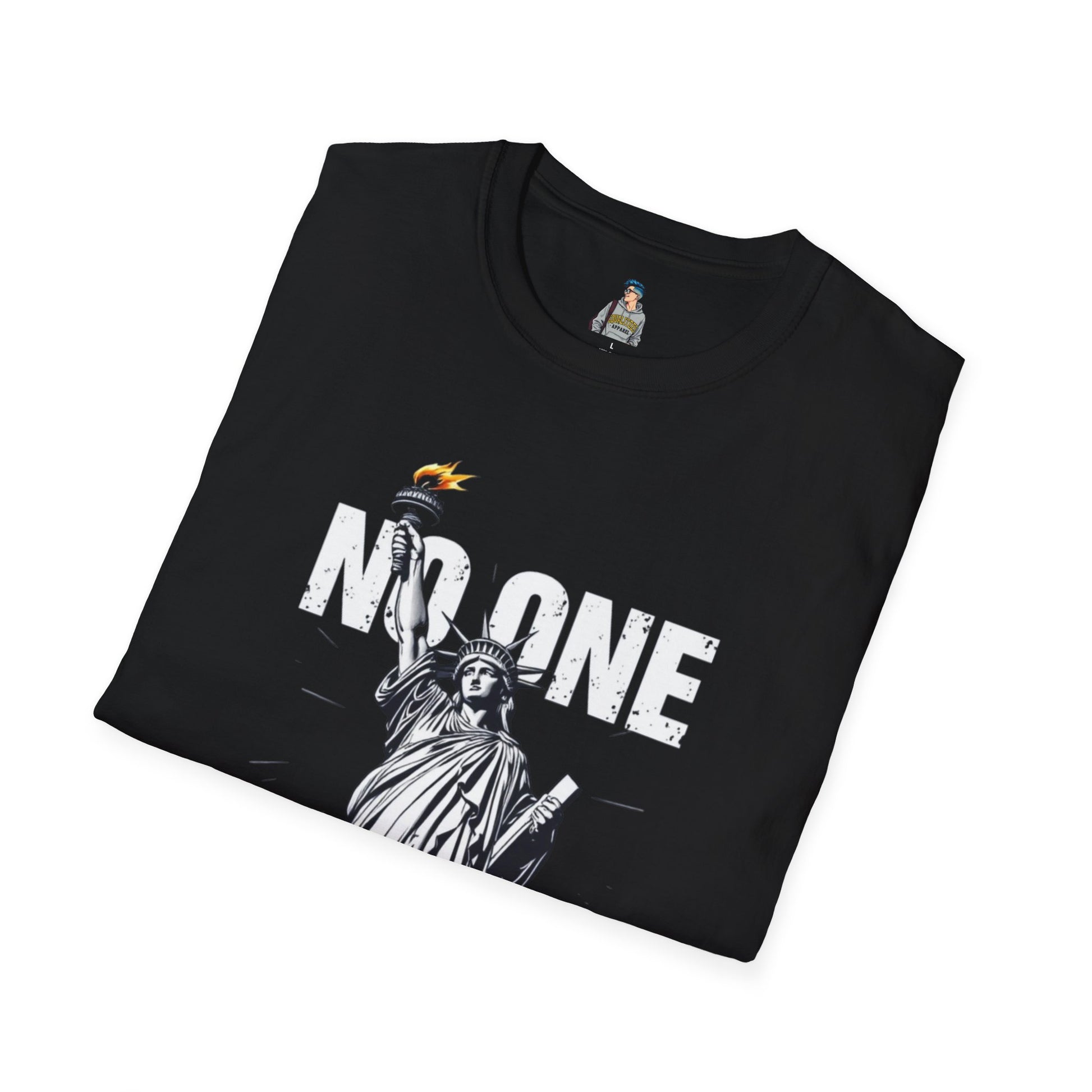 Unisex Softstyle T-Shirt - 'No One Is Illegal' Graphic Tee for Social Justice Advocates