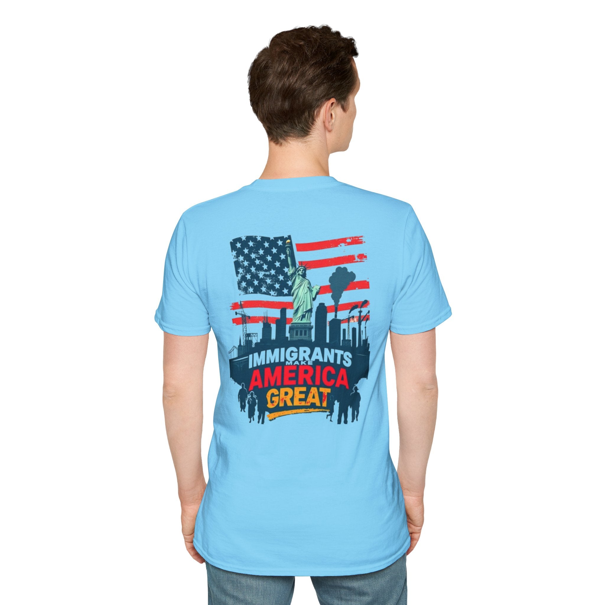 Immigrants Make America Great T-Shirt Estoy Contigo (I Am With You) Unisex Softstyle T-Shirt Classic Protest Tee