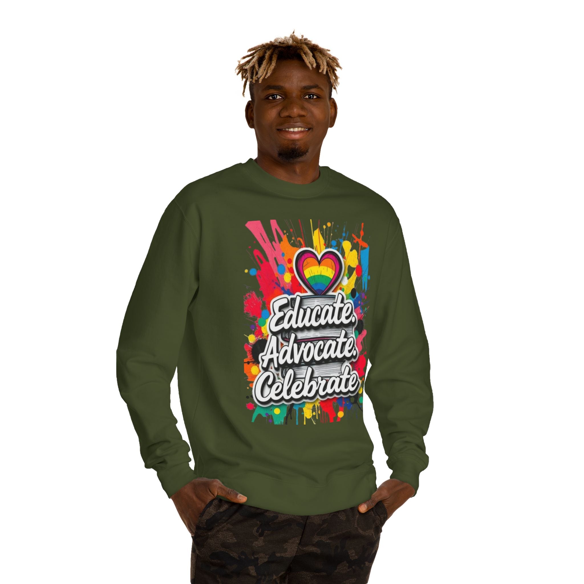 Educate, Advocate, Celebrate Unisex Crew Neck Sweatshirt - Empowerment Apparel