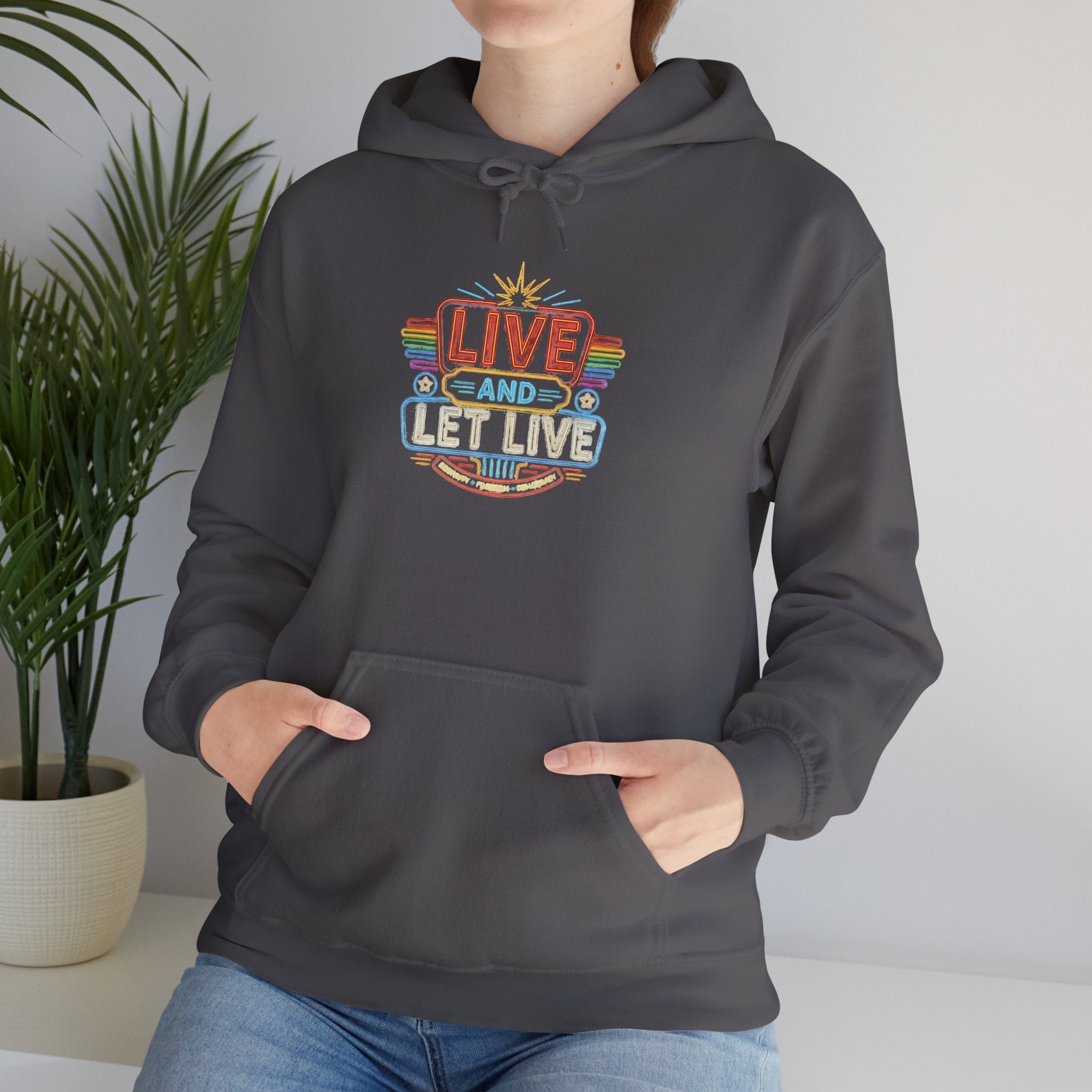 Live And Let Live Hoodie — Retro Peace Graphic Pullover