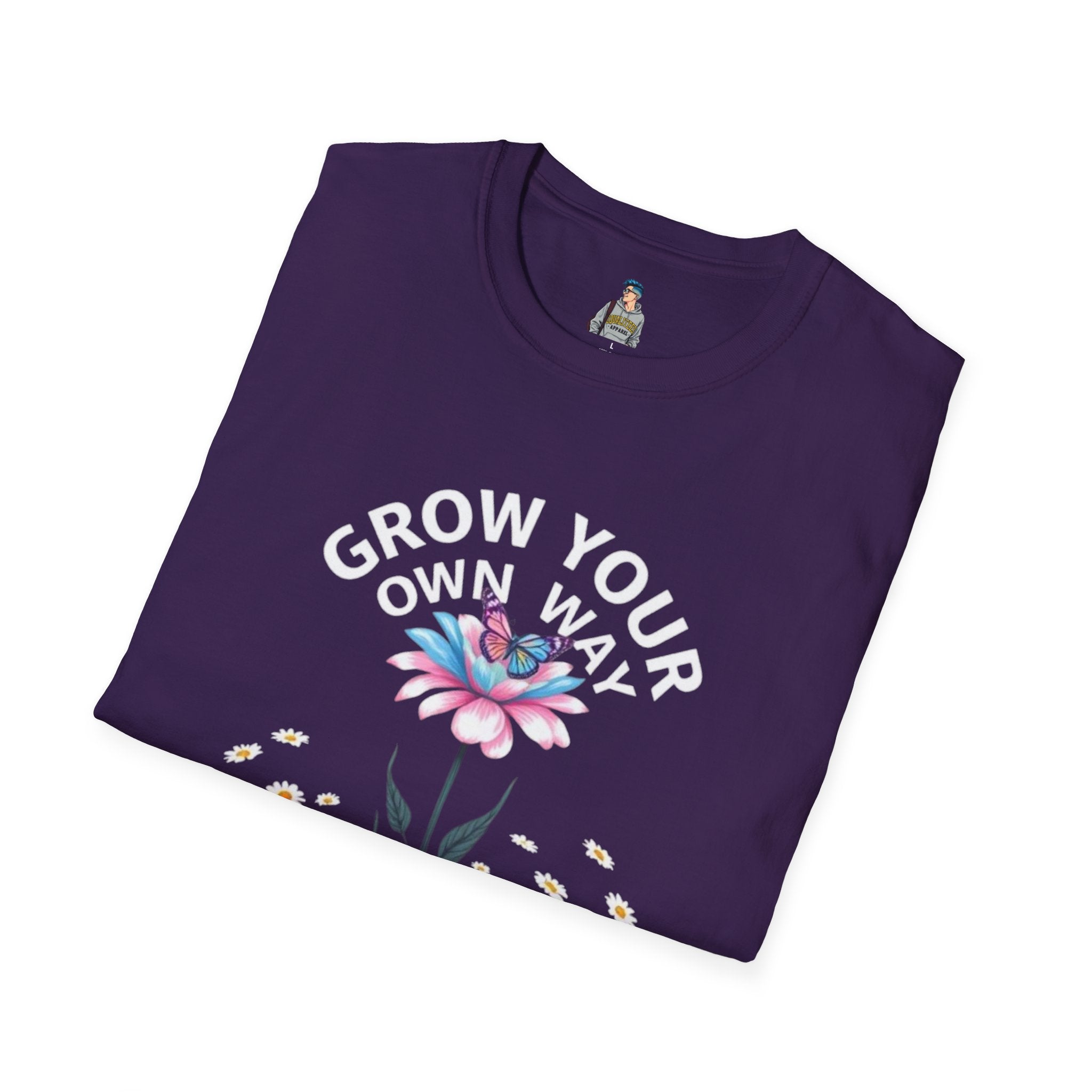 Grow Your Own Way Trans Pride Unisex T-Shirt - Floral Design for Garden Lovers