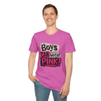 Boys Can Wear Pink T-Shirt — Bold Retro Feminist Graphic Tee