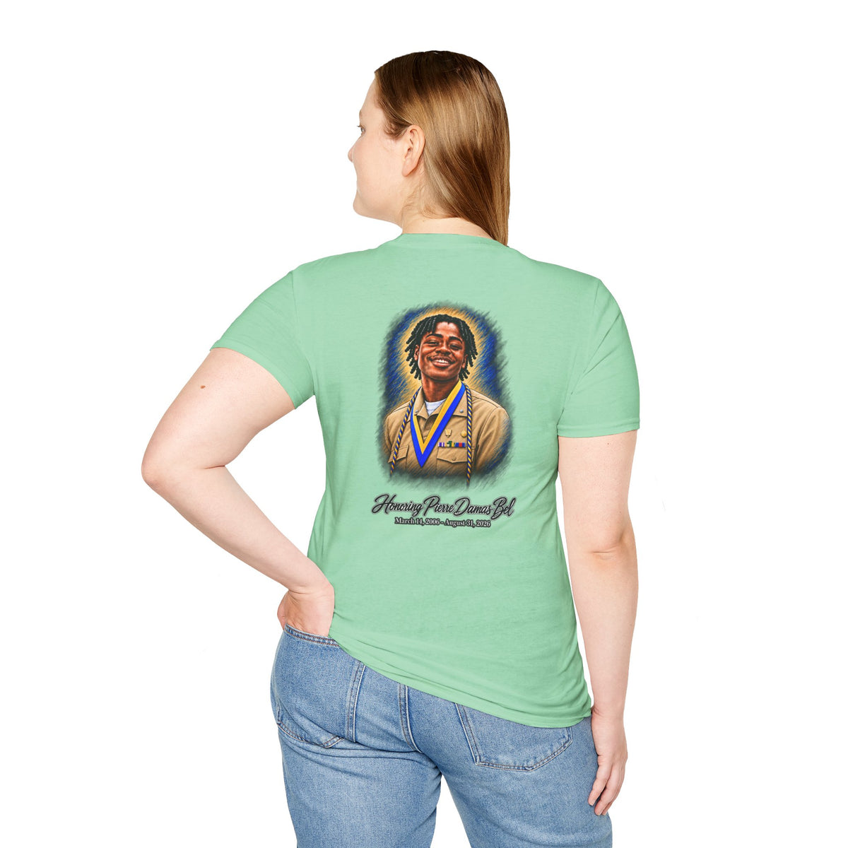 Portrait Front and Back - In Memory of Pierre Damas Bel T-Shirt