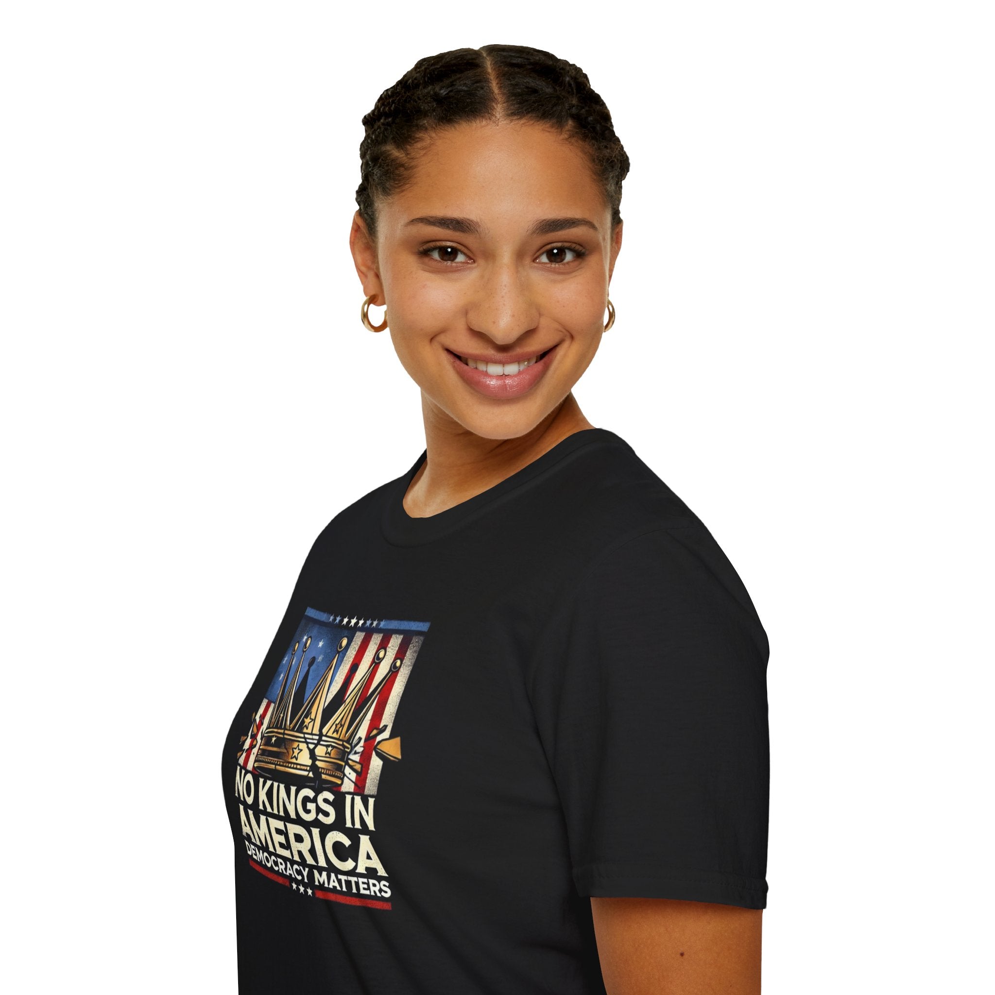 No Kings in America-Democracy Matters  Unisex Softstyle T-Shirt