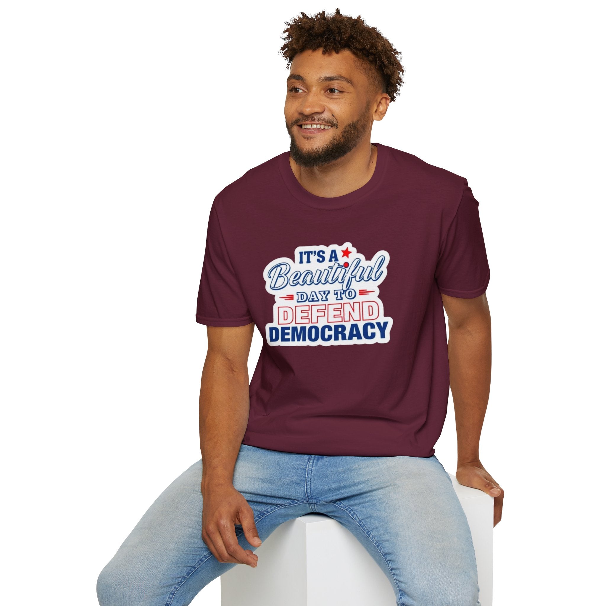 Defend Democracy Unisex Softstyle T-Shirt - Perfect for Activism and Everyday Wear