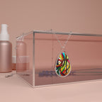 Oval Necklace- Stained Glass Pendant Design