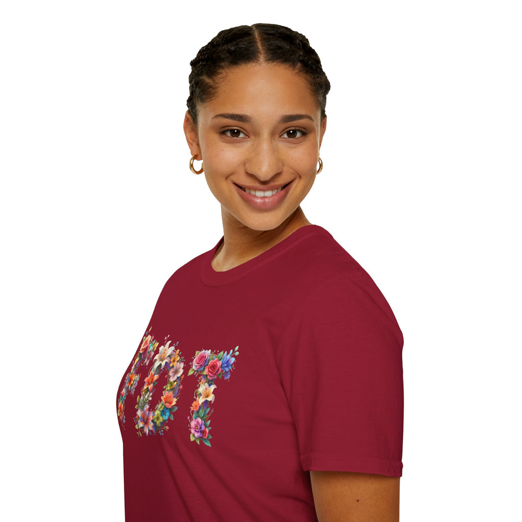 FDT Bold Floral Typography T-Shirt