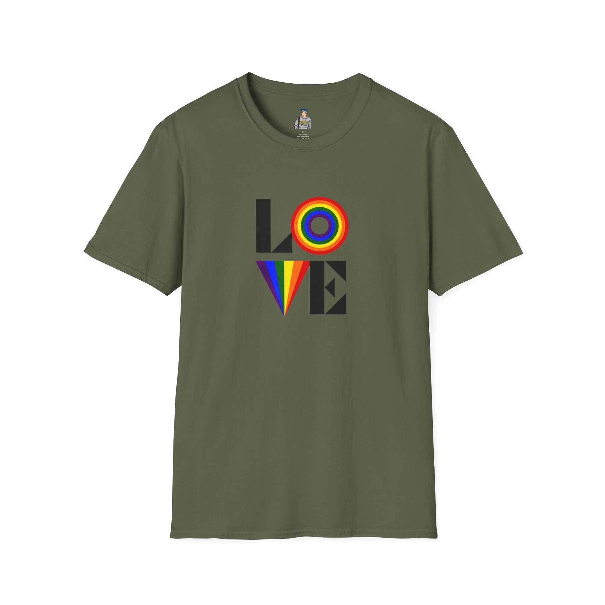 Vibrant LOVE Design for Pride Unisex Softstyle T-Shirt