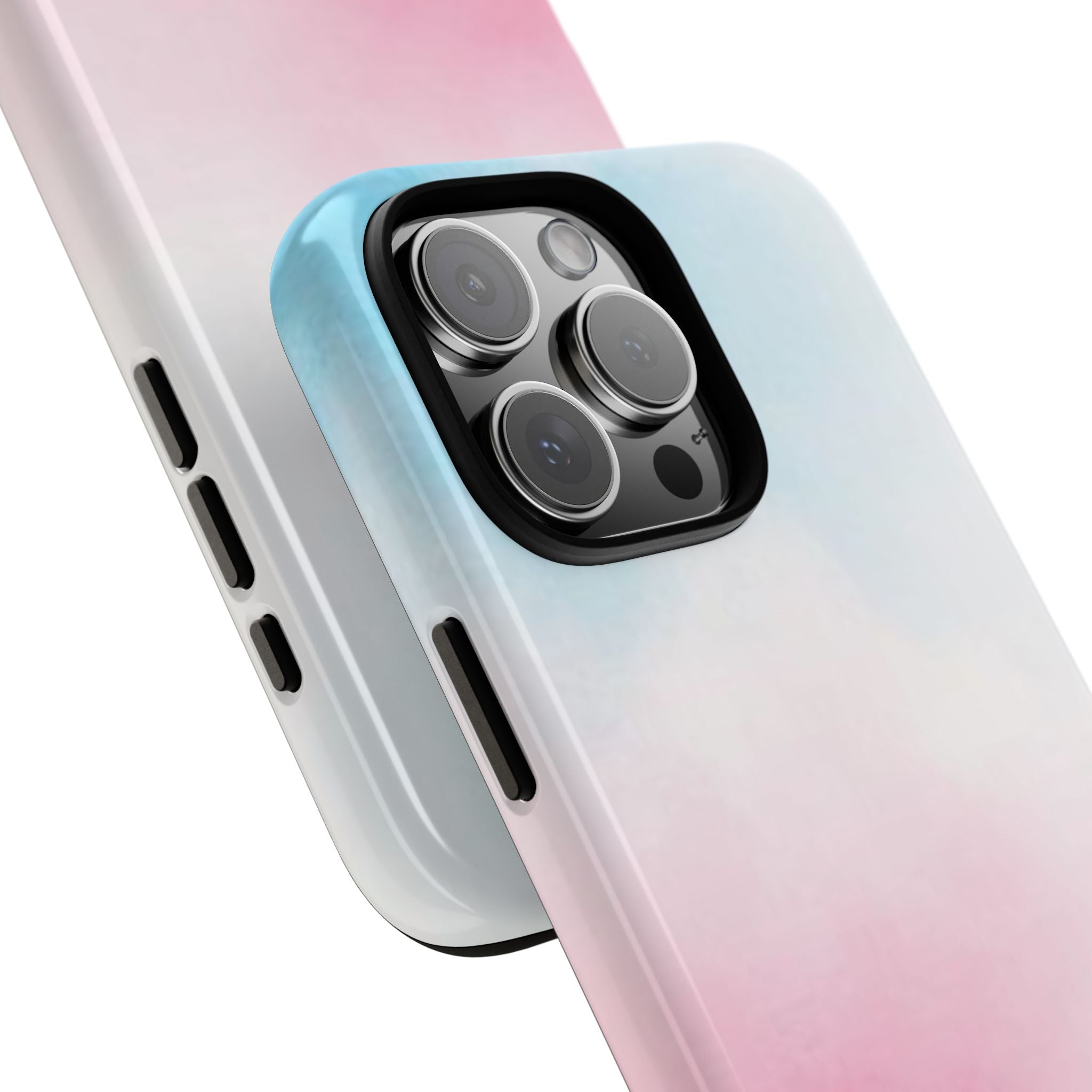 Pastel Cloud Tough Phone Case for iPhone Pink & Blue Gradient Protective Cover