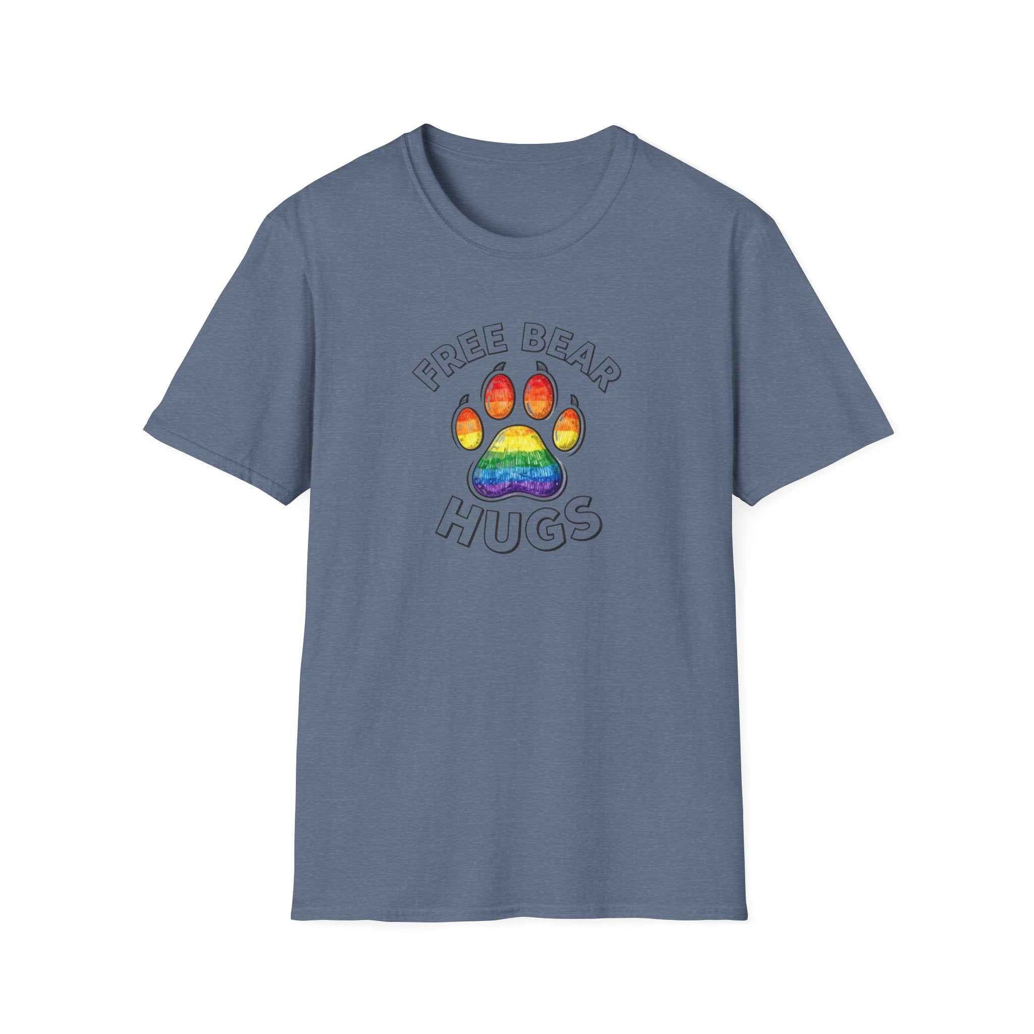 Free Bear Hugs Rainbow Paw T-Shirt