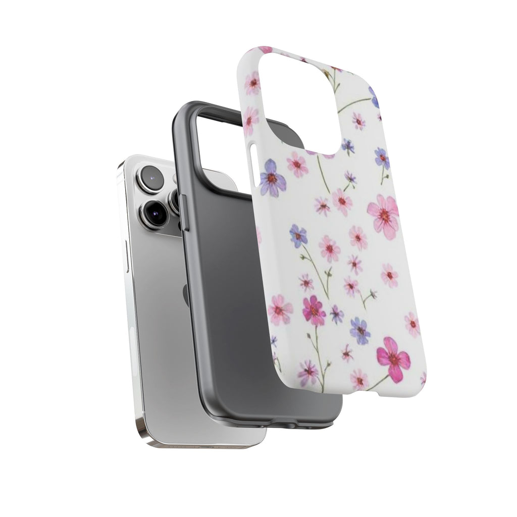 Floral Pink Wildflower Tough Phone Case for iPhone