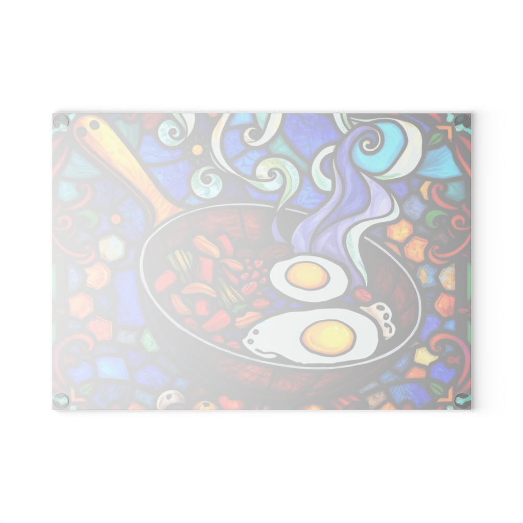 Vibrant Stained Glass Cooking Cutting Board - Perfect for Home Chefs & Food Lovers