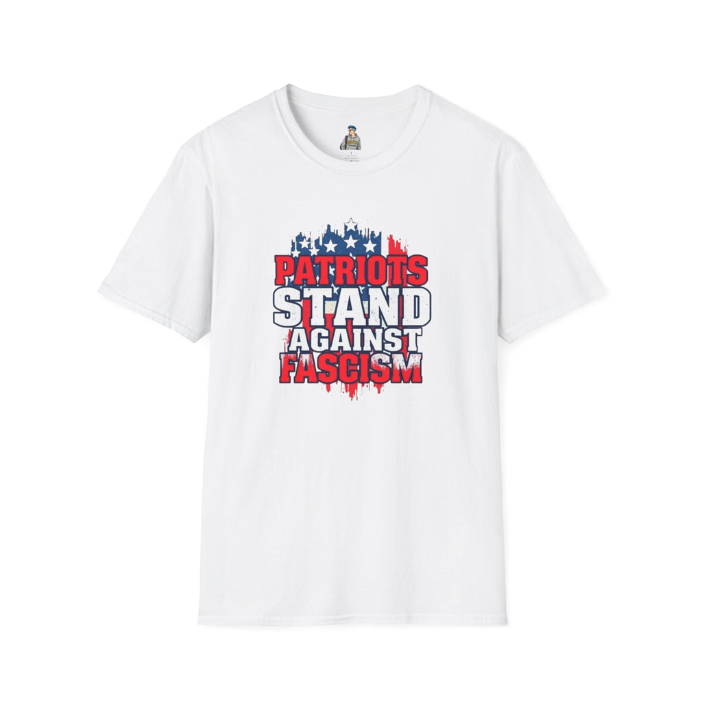 Patriotic Unisex Softstyle T-Shirt – Stand Against Fascism & We The People Rise Design
