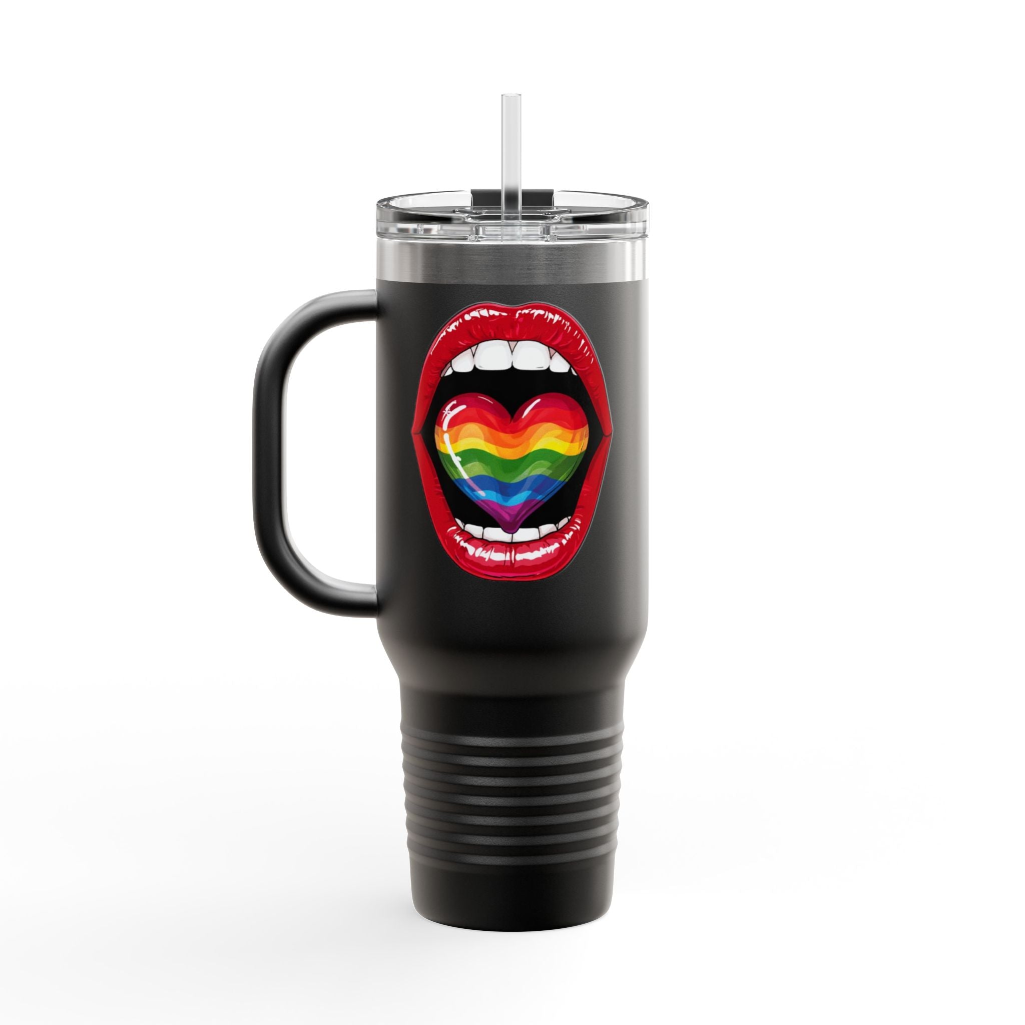 Rainbow Tongue Insulated Travel Mug - 40oz, Perfect for Pride Celebrations
