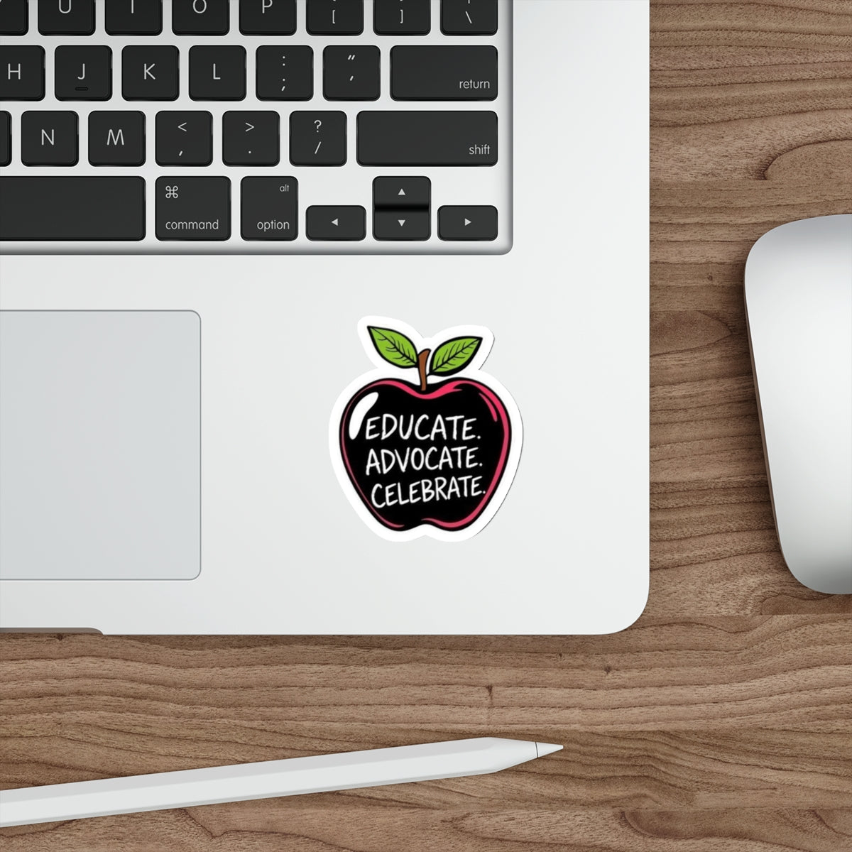 Educational Apple Die-Cut Stickers - Advocate & Celebrate