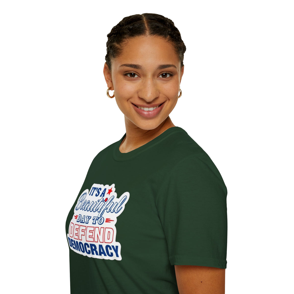 Defend Democracy Unisex Softstyle T-Shirt - Perfect for Activism and Everyday Wear