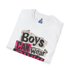 Boys Can Wear Pink T-Shirt — Bold Retro Feminist Graphic Tee