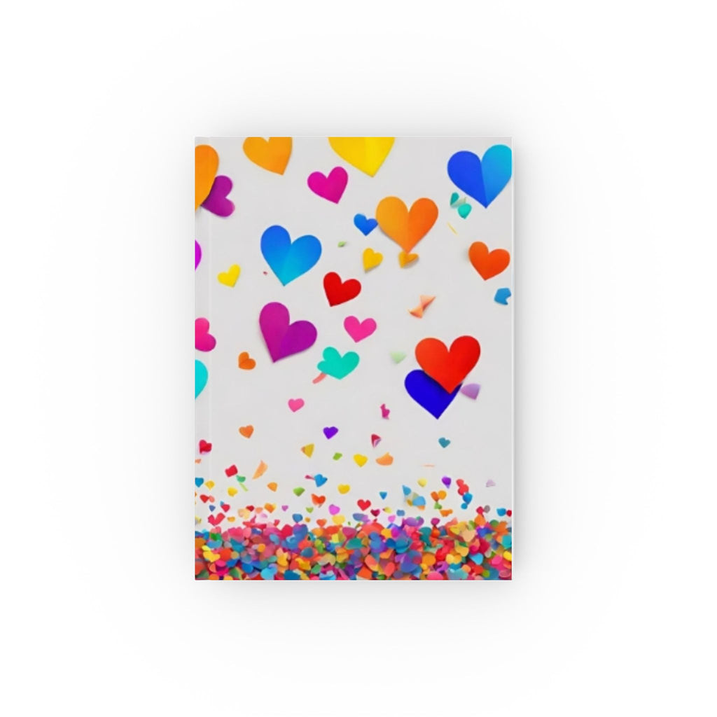 Colorful Heart Confetti Hard Backed Journal - Perfect for Gifts, Journaling, and Celebrations