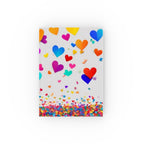 Colorful Heart Confetti Hard Backed Journal - Perfect for Gifts, Journaling, and Celebrations
