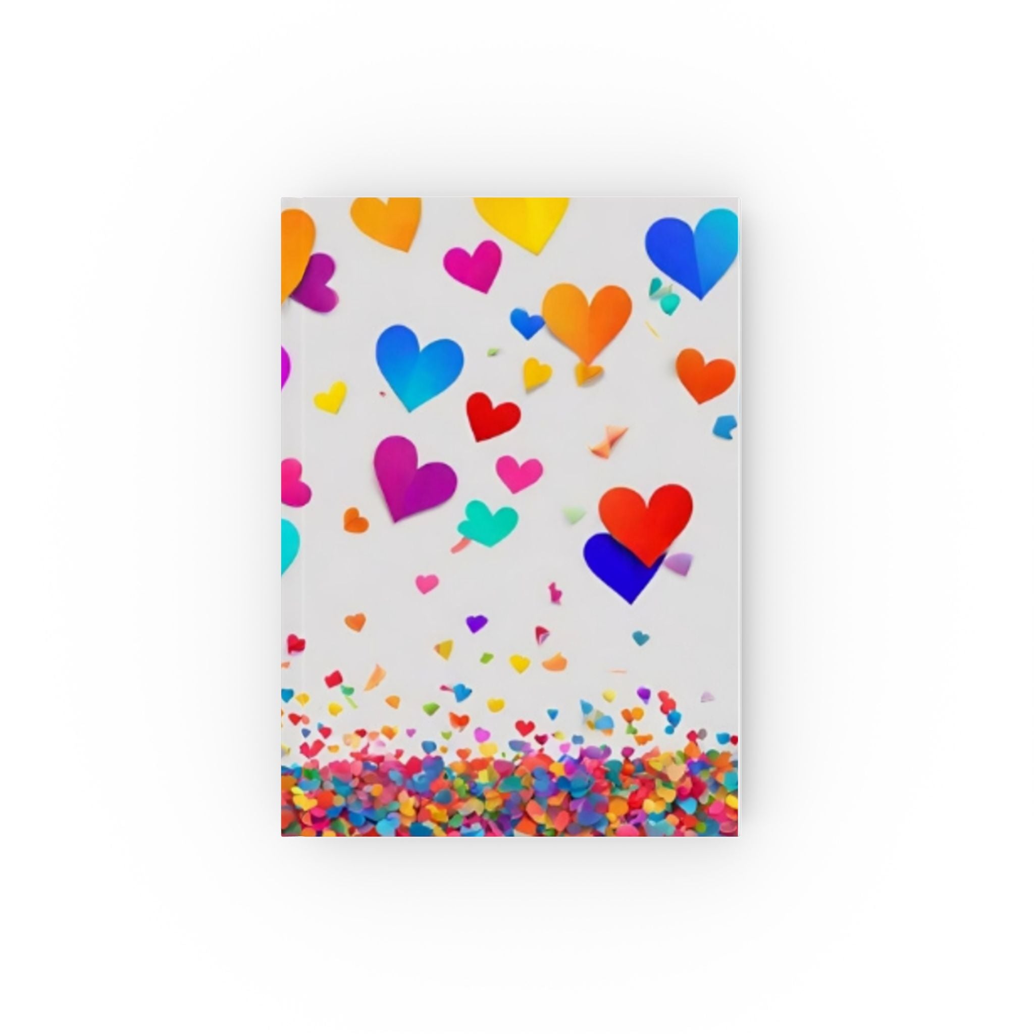 Colorful Heart Confetti Hard Backed Journal - Perfect for Gifts, Journaling, and Celebrations